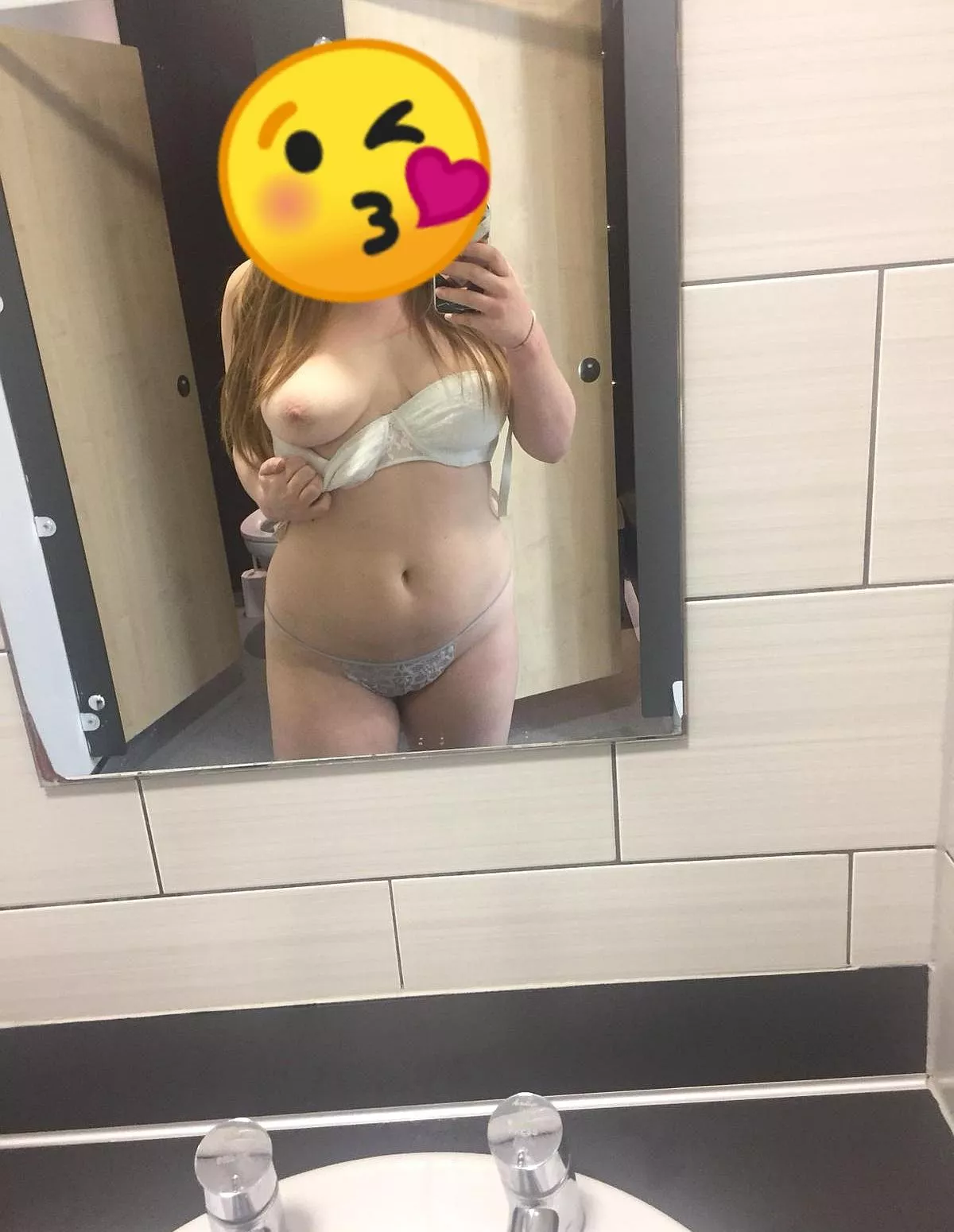 stripped off to my underwear in a public toilet [F]