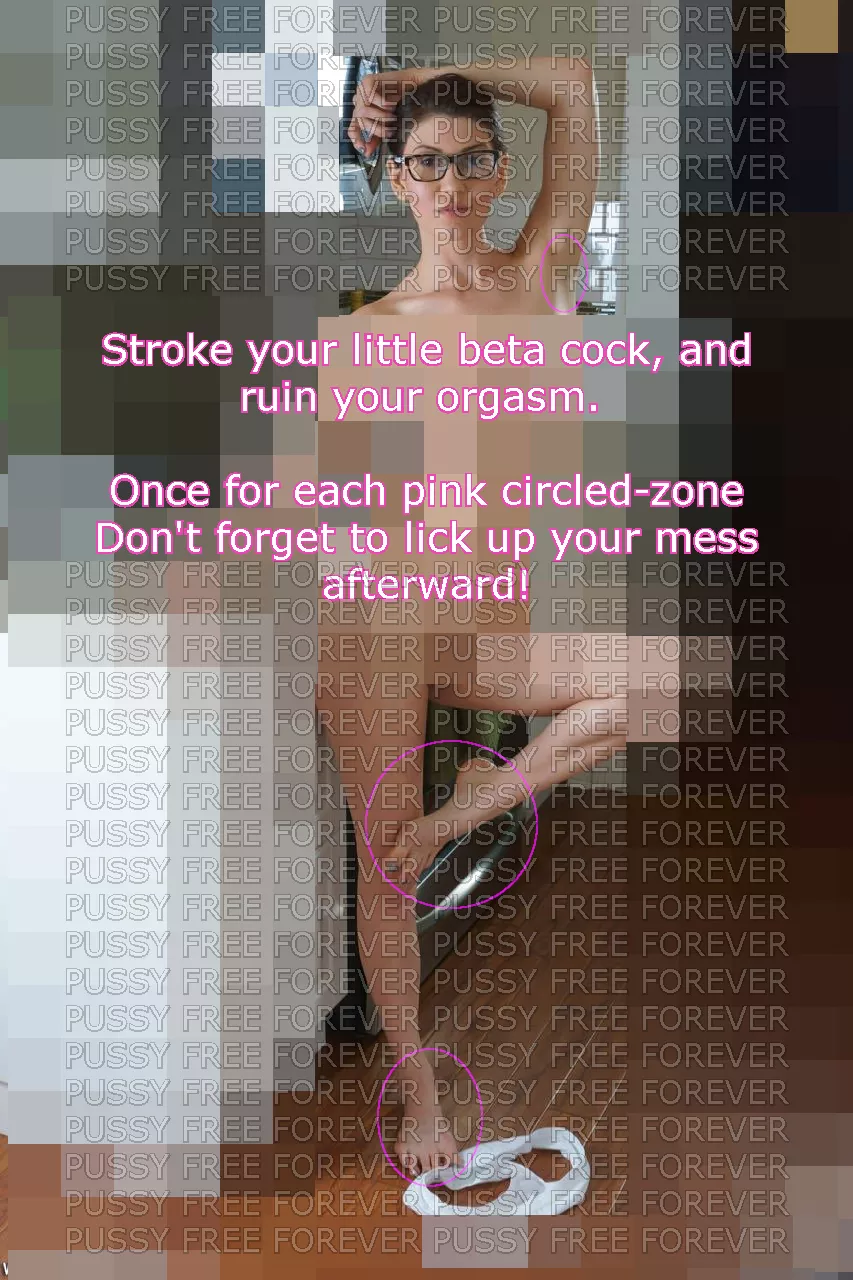 Stroke your little beta cock & Ruin your orgasm. One for each pink zone