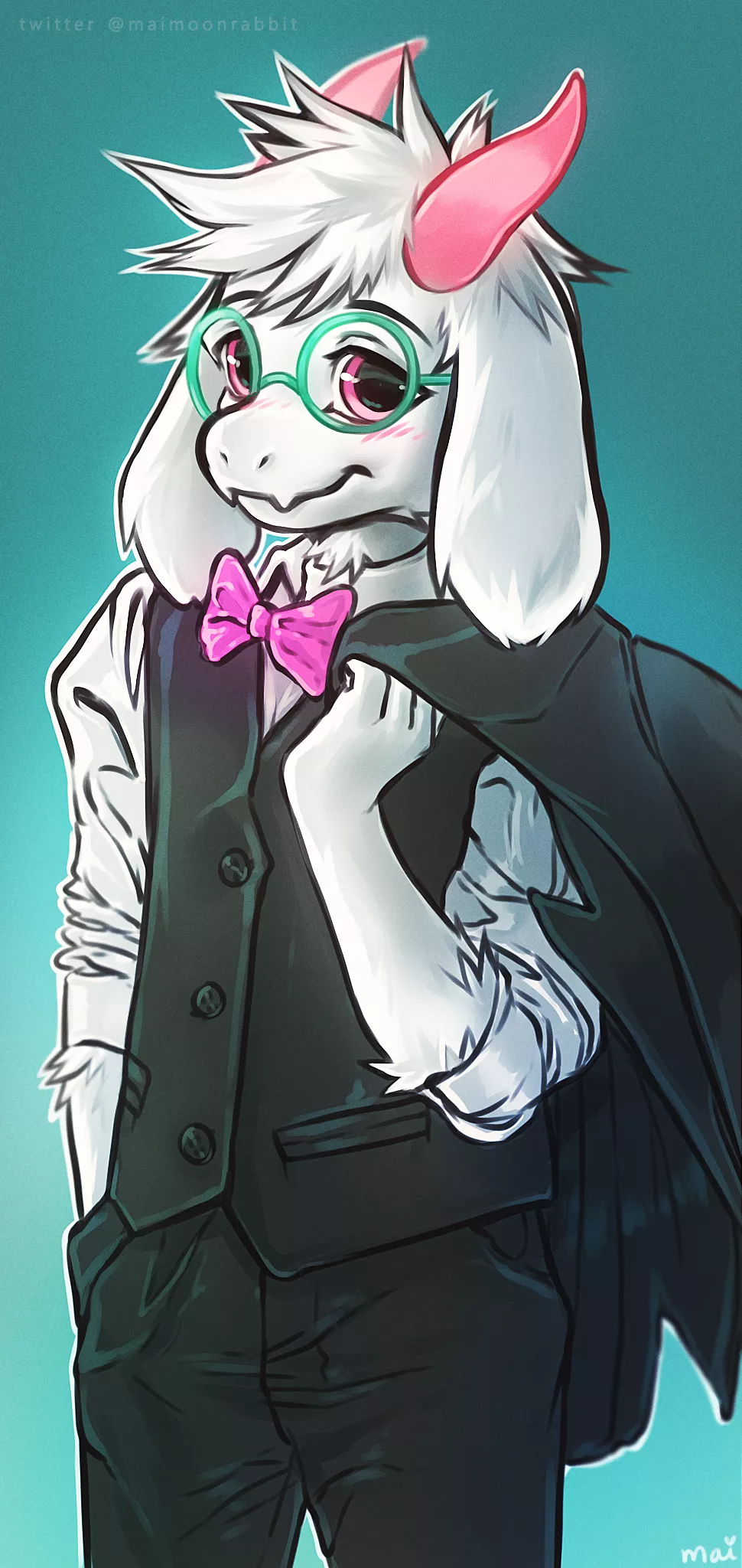 suave ralsei! [art by me @maimoonrabbit]