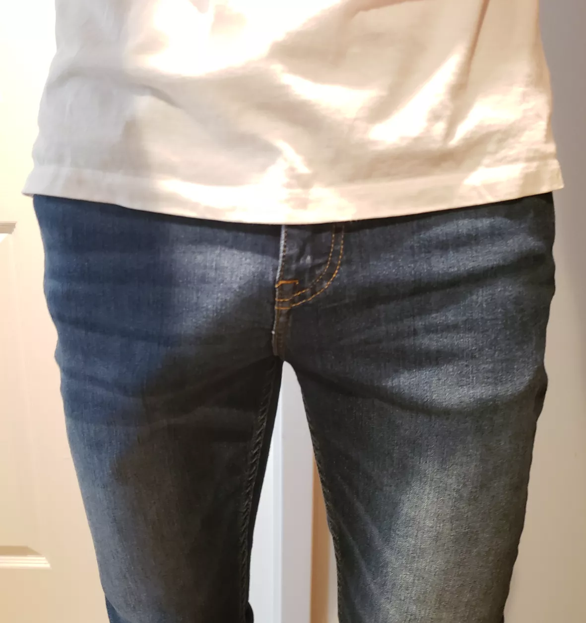 Subtle bulge in jeans