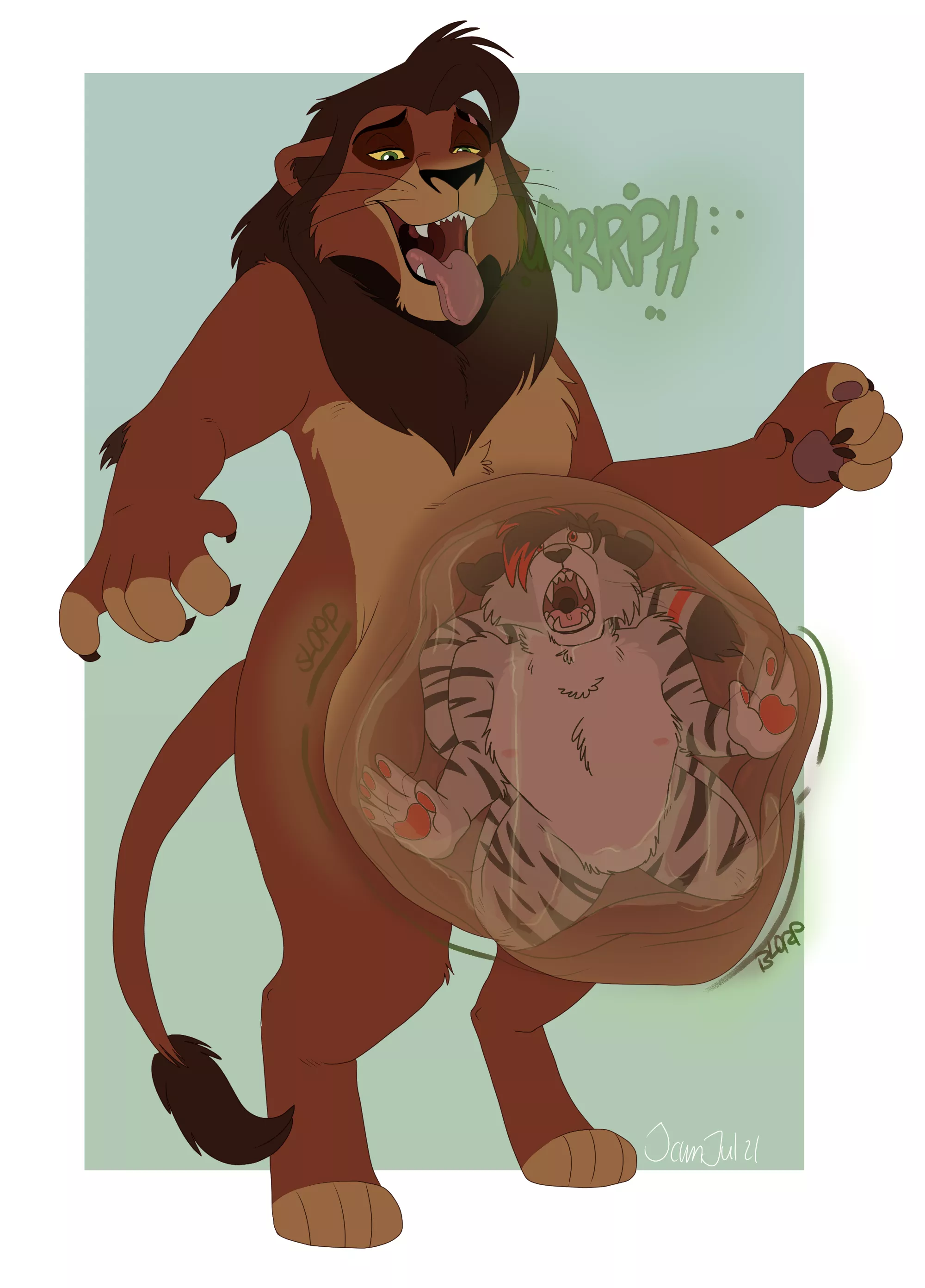 Successful hunt [ChubbyJam] [MM] [Oral Vore] [Lion King Kovu] [Feline] [Unwilling] [OC] [Soft]