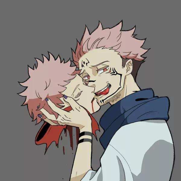 Sukuna kissing Yuji's decapitated head (TW: Gore) [Jujutsu Kaisen]