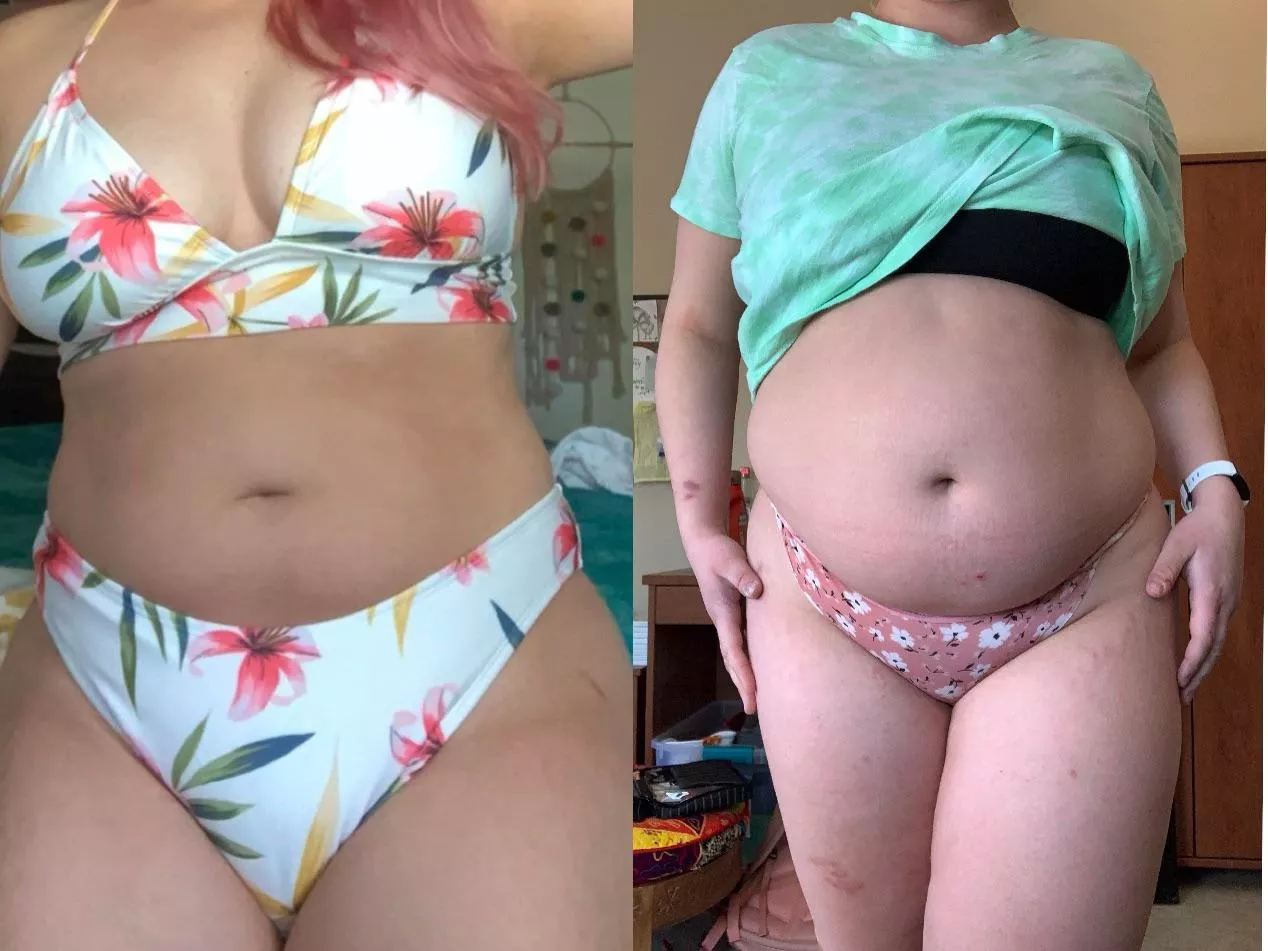 summer 20’ compared to spring 21’ my summer body has improved a few pounds 🥰