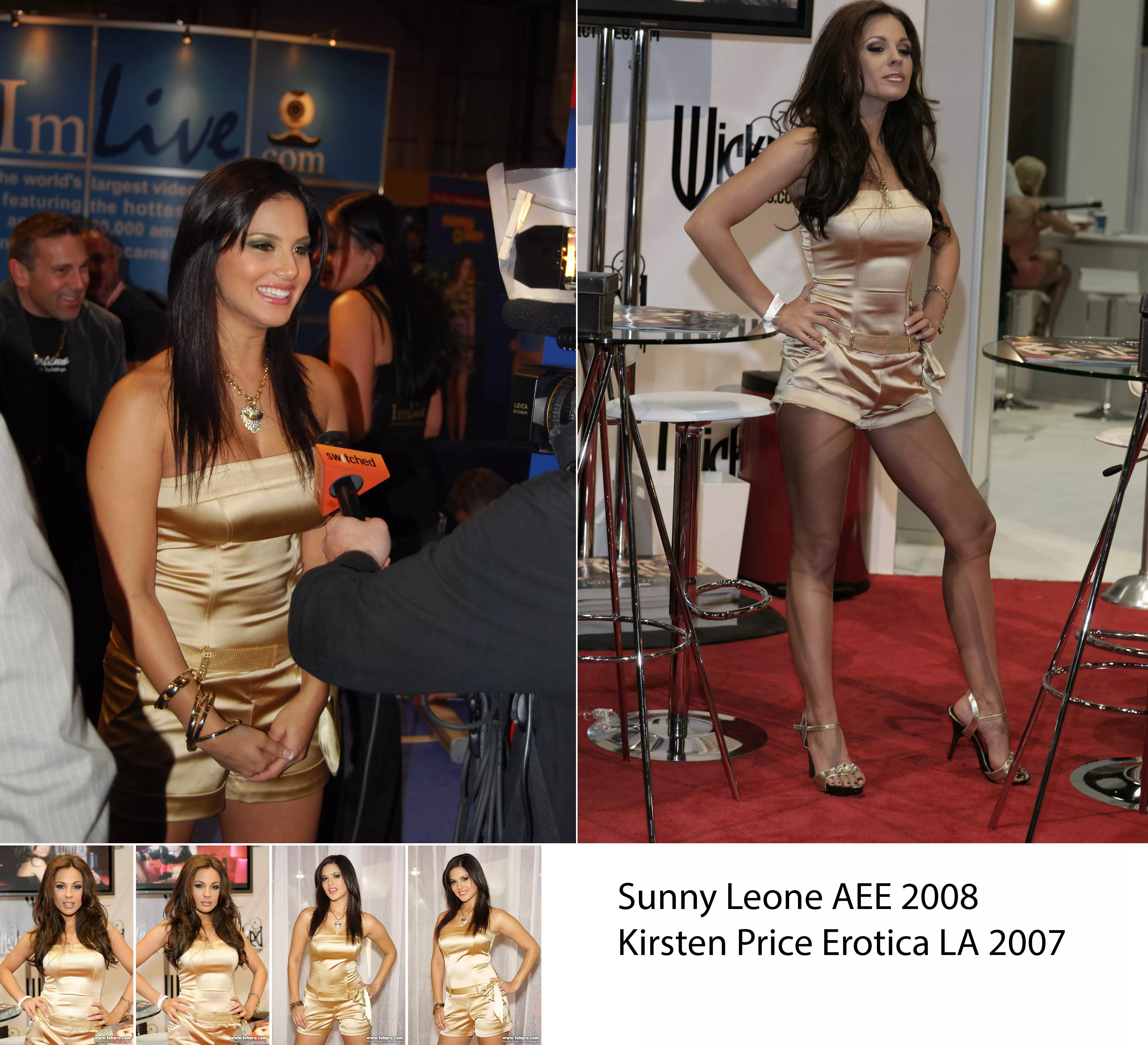 Sunny Leone & Kirsten Price wearing the same outfit a year apart