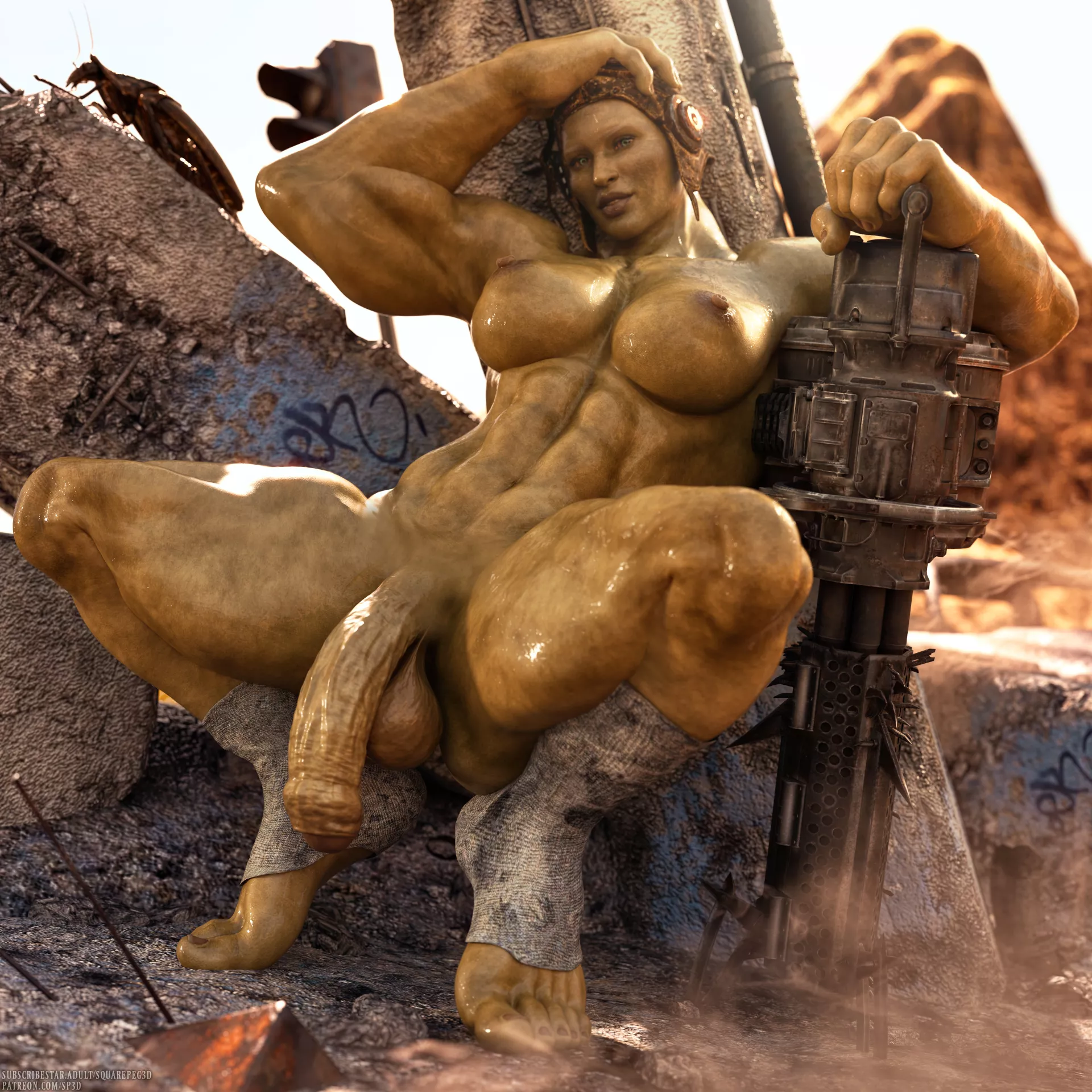 Super futa mutant in the wastelands. (squarepeg3d)