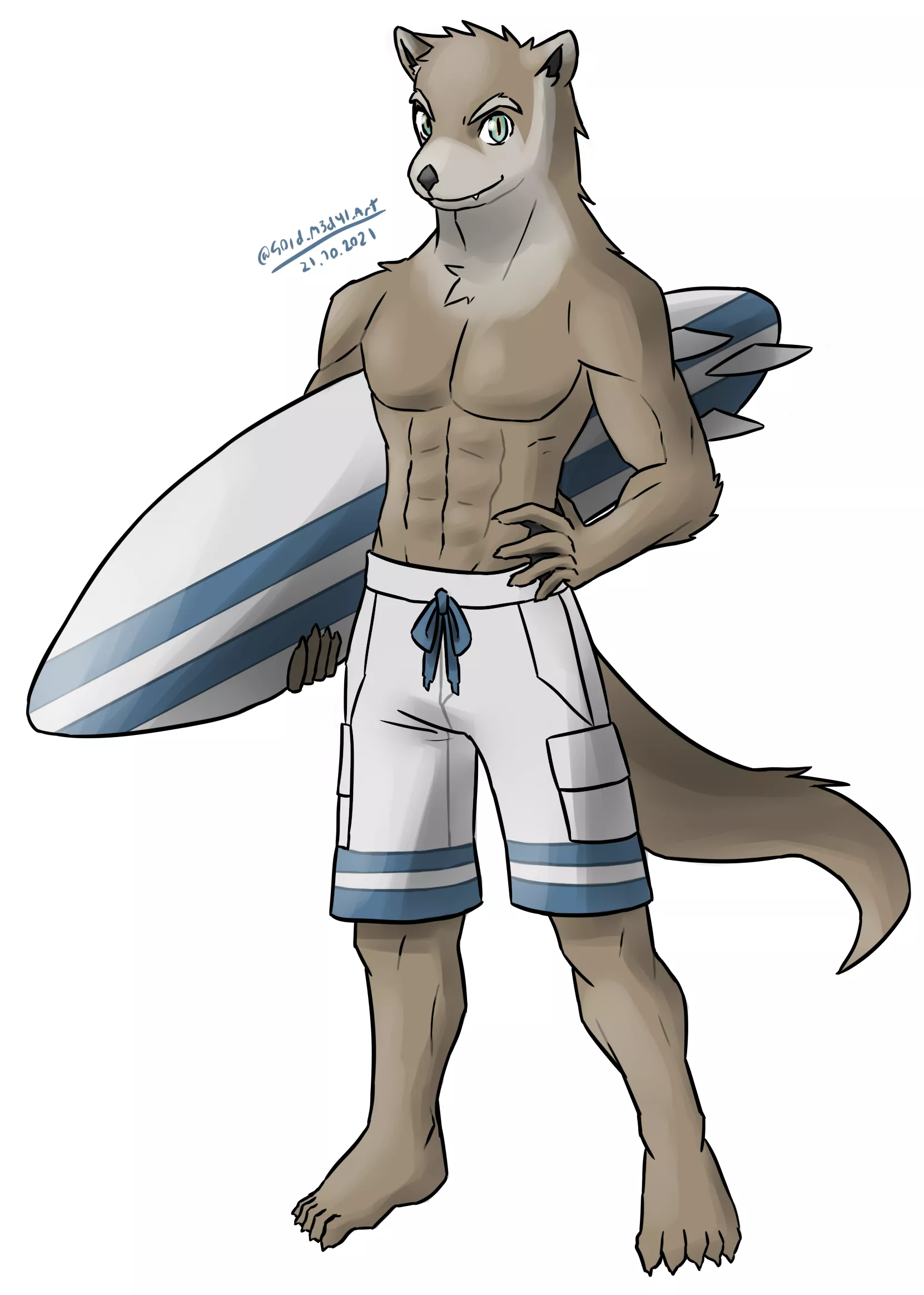 Surfer Dude Otter by me (g0ld_m3d4l_art)