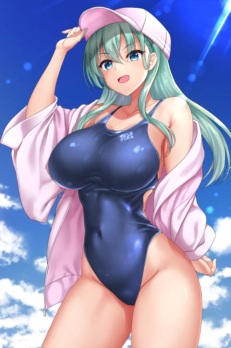 Suzuya in one-piece swimsuit