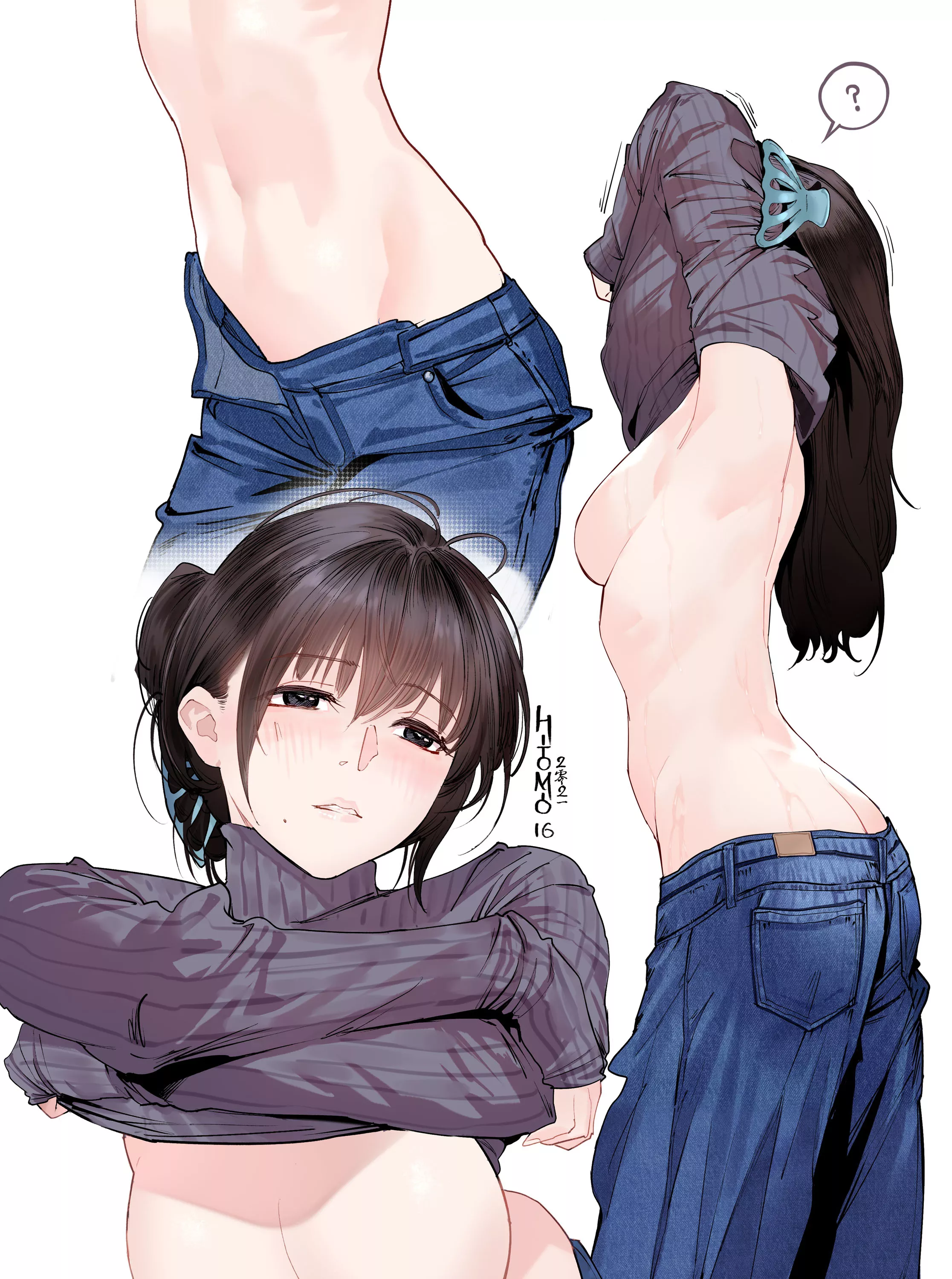 Sweater and jeans. [Original]