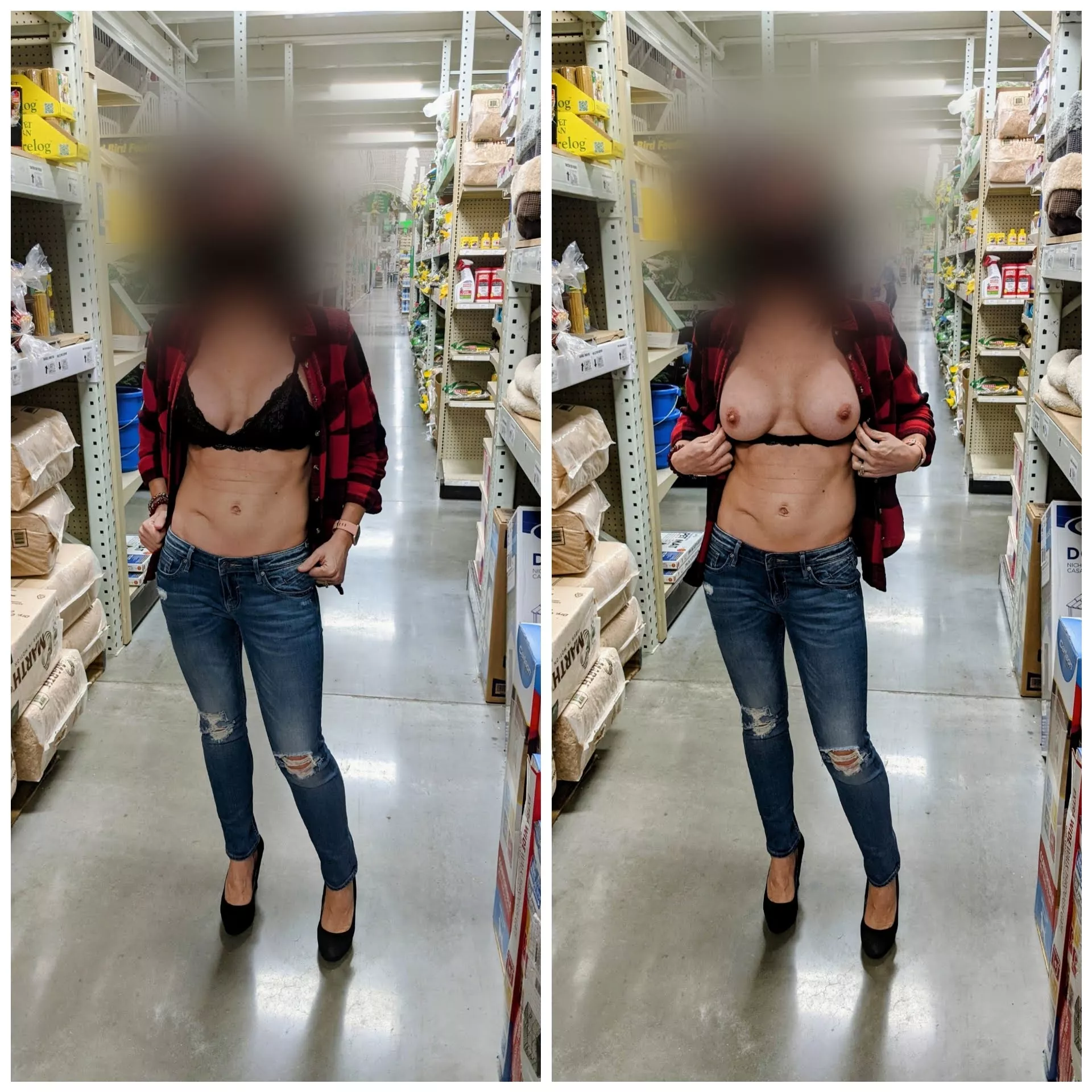 Take my wife shopping and her tits come out