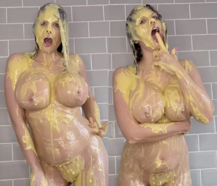 Terri Lou with TheGungeZone covered in custard