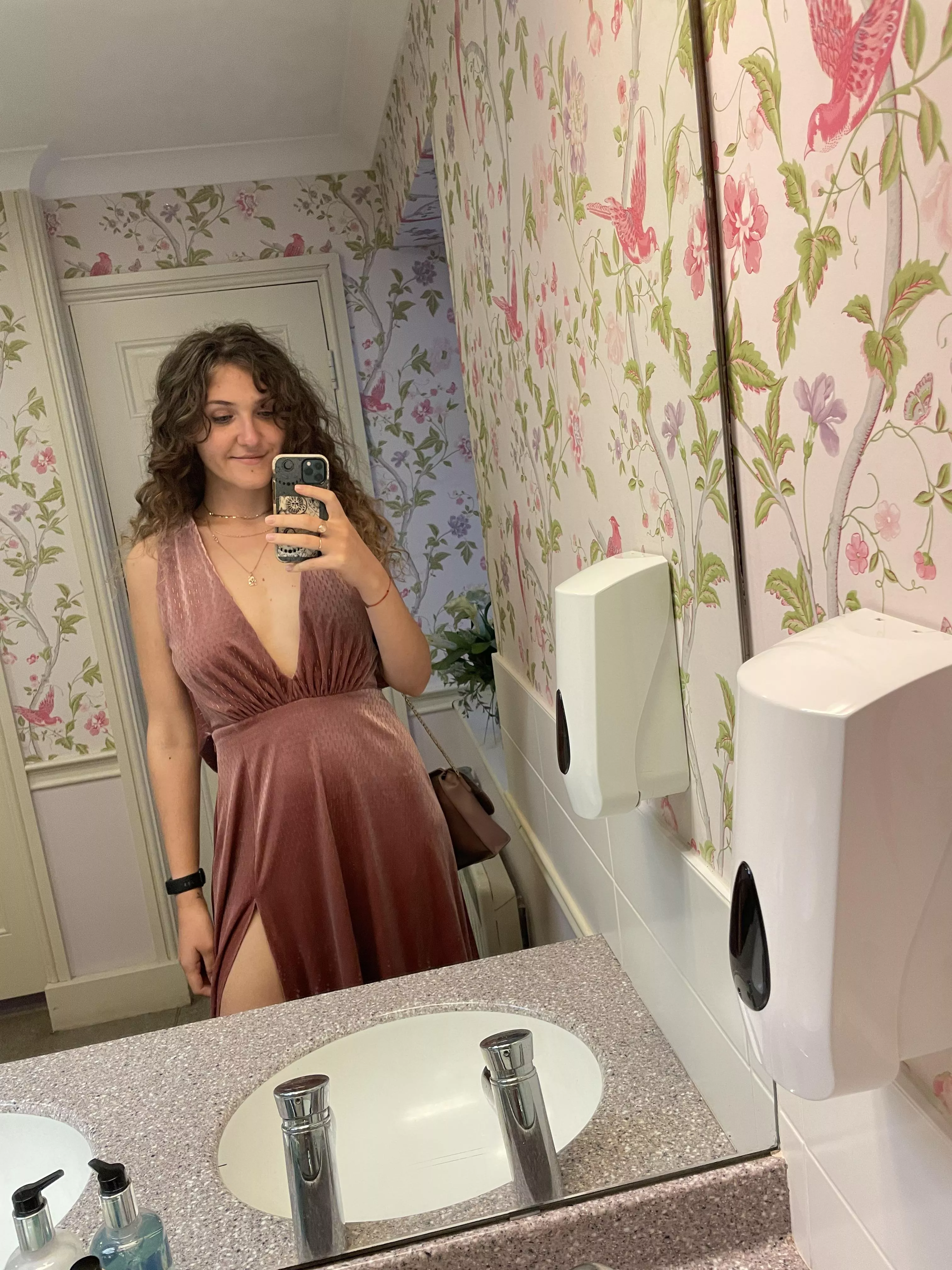 the bathroom kinda matched my dress ðŸ¥°