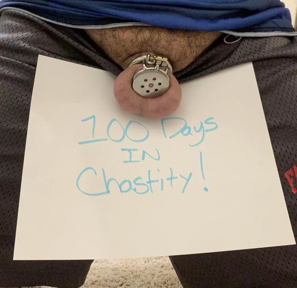 The second chastity boy making 100 days and making his balls useful