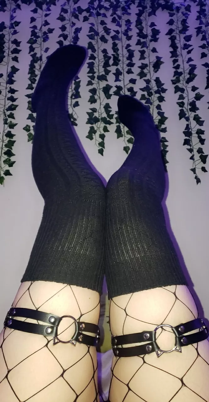 The socks, fishnets, and kitten garters stay ON during sex~ ðŸ˜ˆðŸ–¤