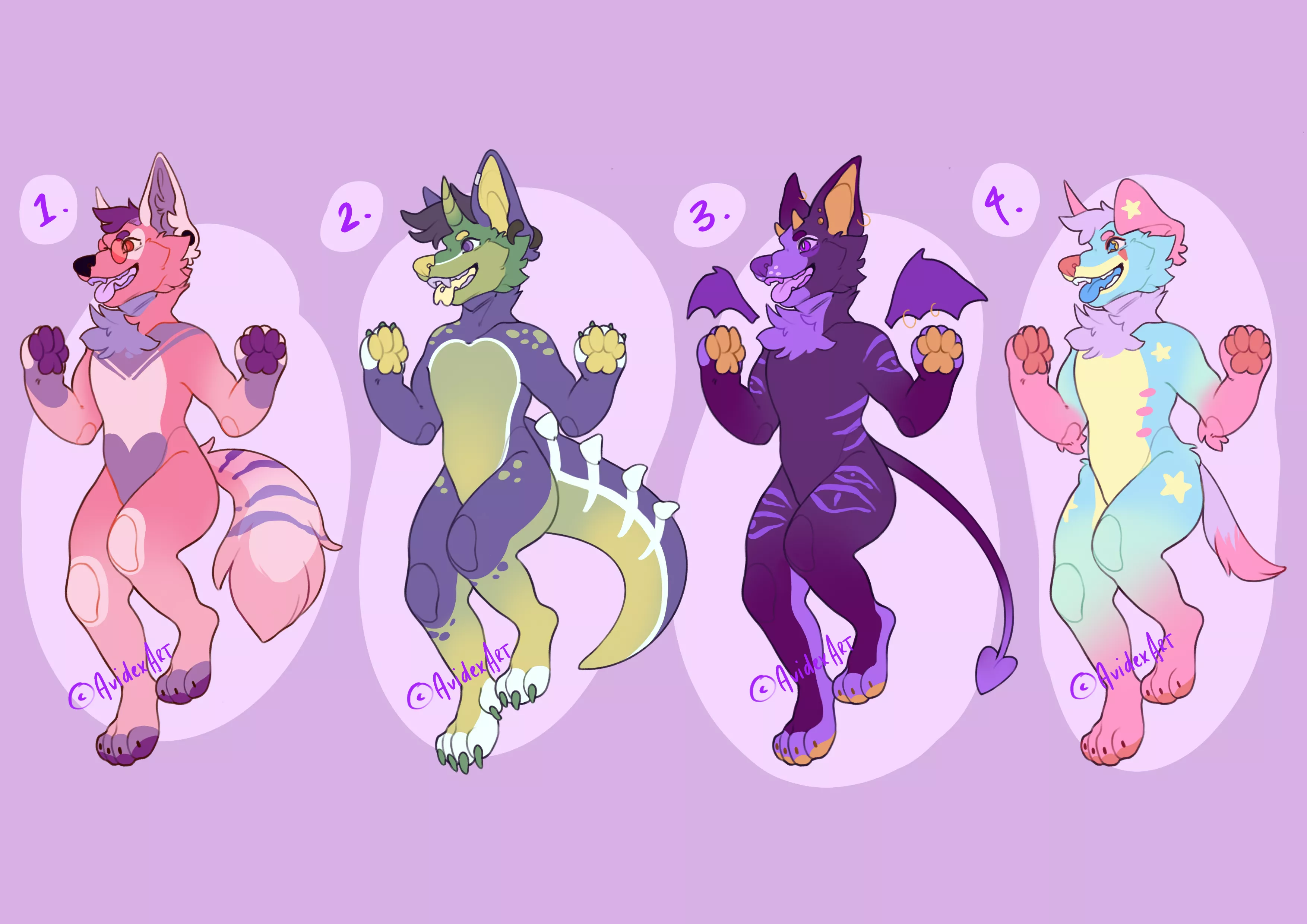 ðŸ’œThemed Canine Adopts ðŸ’œ â€¢ $35 USD each - Paypal only - Buyer gets full rights to character & full-res image!