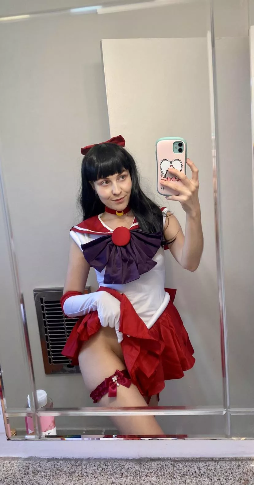 think you’ll approve o[f] what Sailor Mars has under her dress? 🌙 🖤