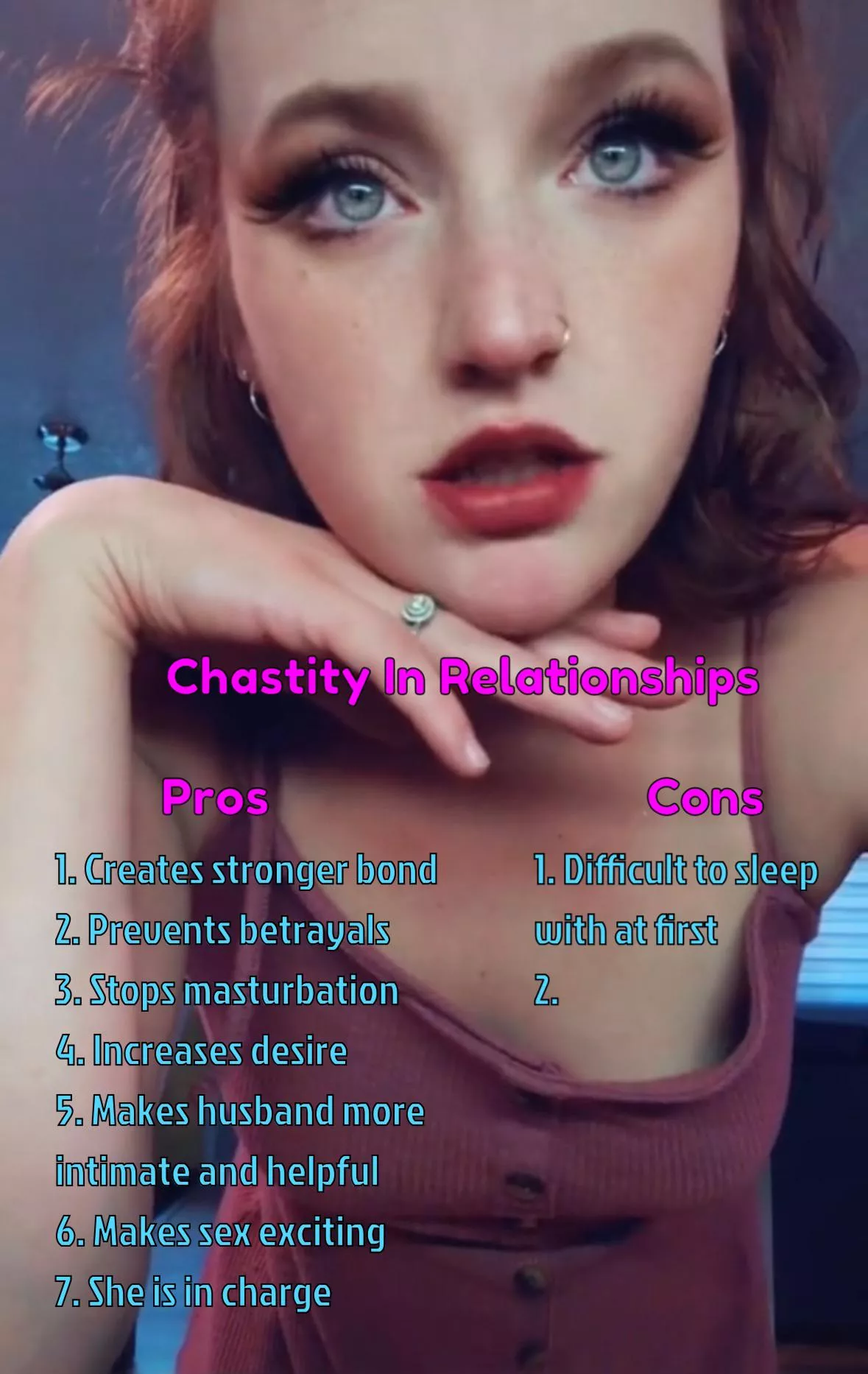 Thinking about chastity? She thinks you should ðŸ”