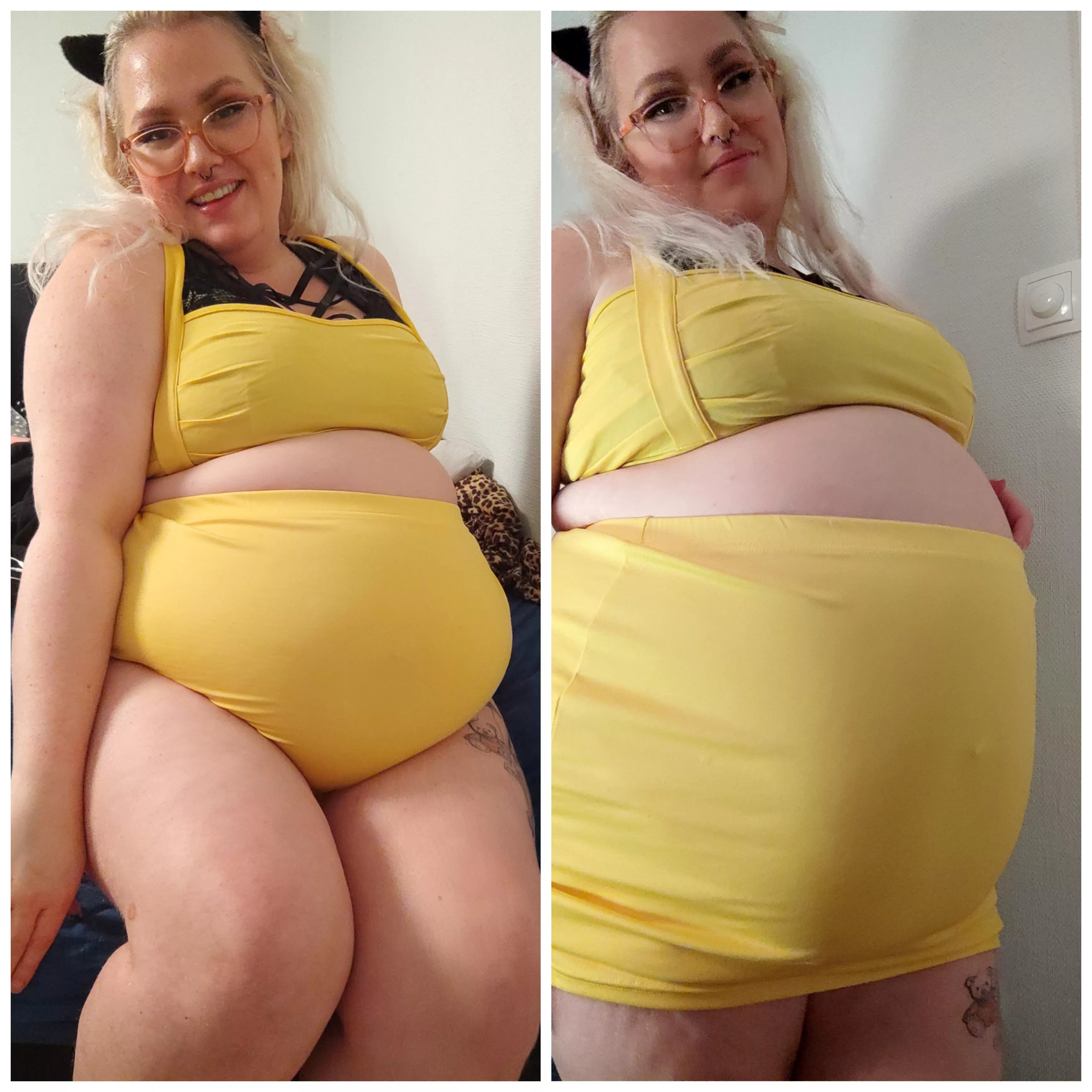 This is before and after a light snack of 6000 calories ðŸ˜³ðŸ¤­ I livestream on OF if you wanna join me sometime ðŸ¥°ðŸ’—