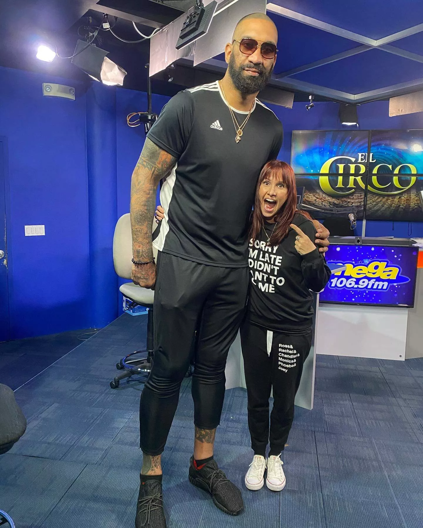 This radio host with a basketball player