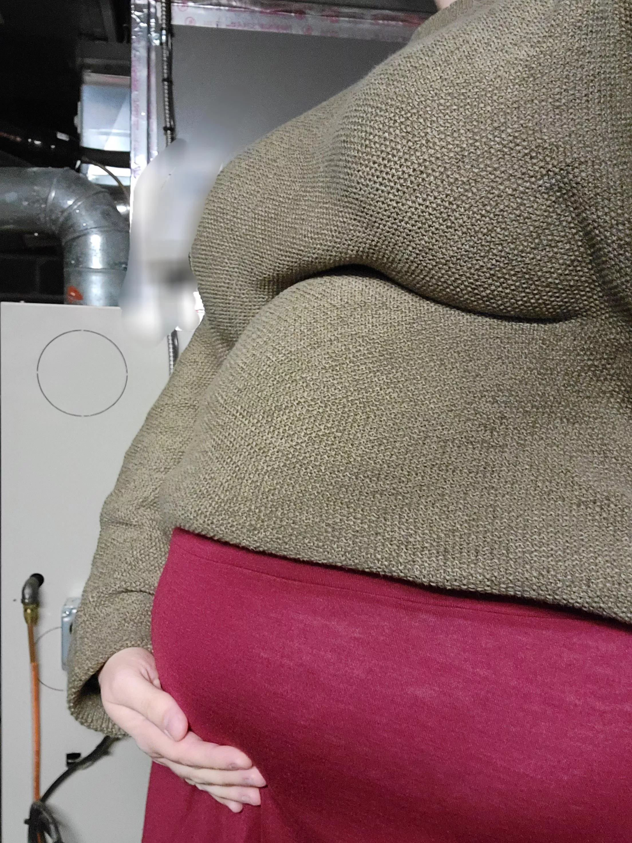 This skirt and sweater used to be baggy, if you can believe it. How would you tease me or reward me for filling them out so much? Would you help me fill my belly even more until they were ripping at the seams?