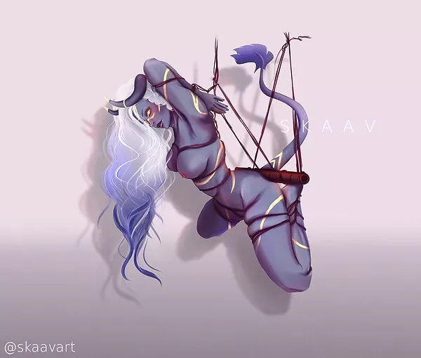 Tiefling shibari / bondage by SkaavArt