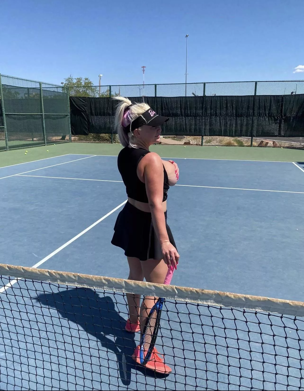 Topless tennis at the country club