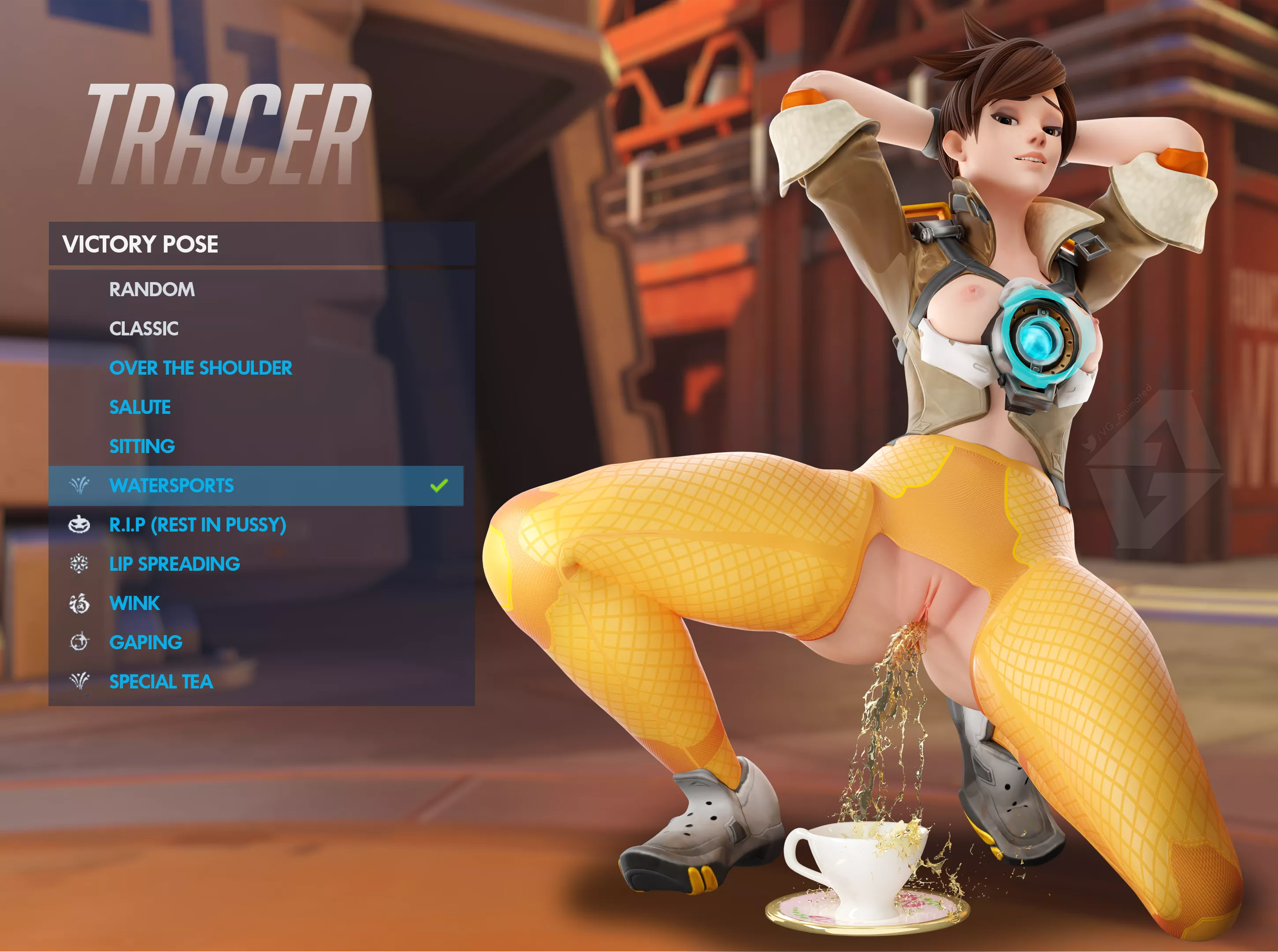 Tracer serves you a homemade drink (VGAnimated)