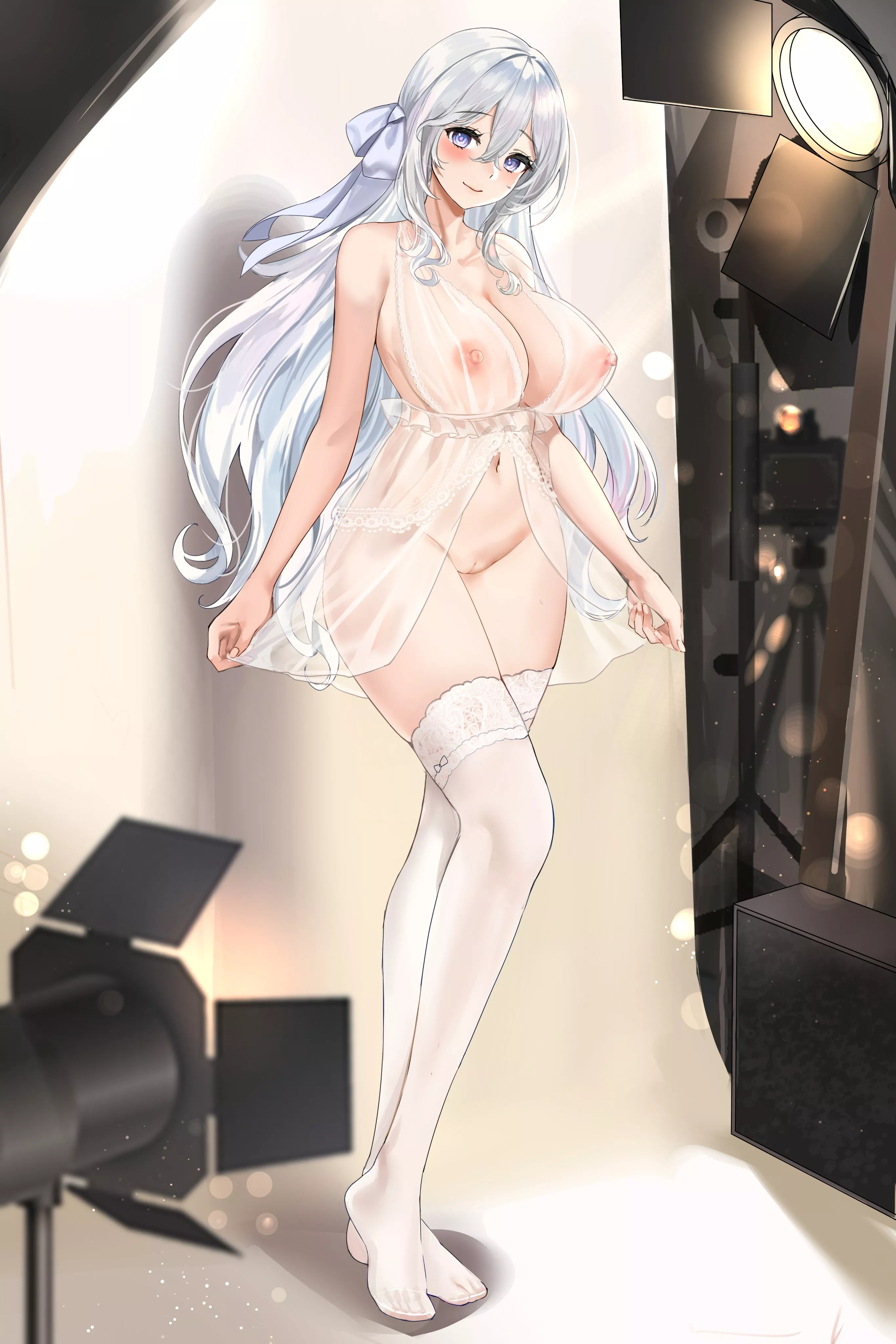 Transparent dress photoshoot