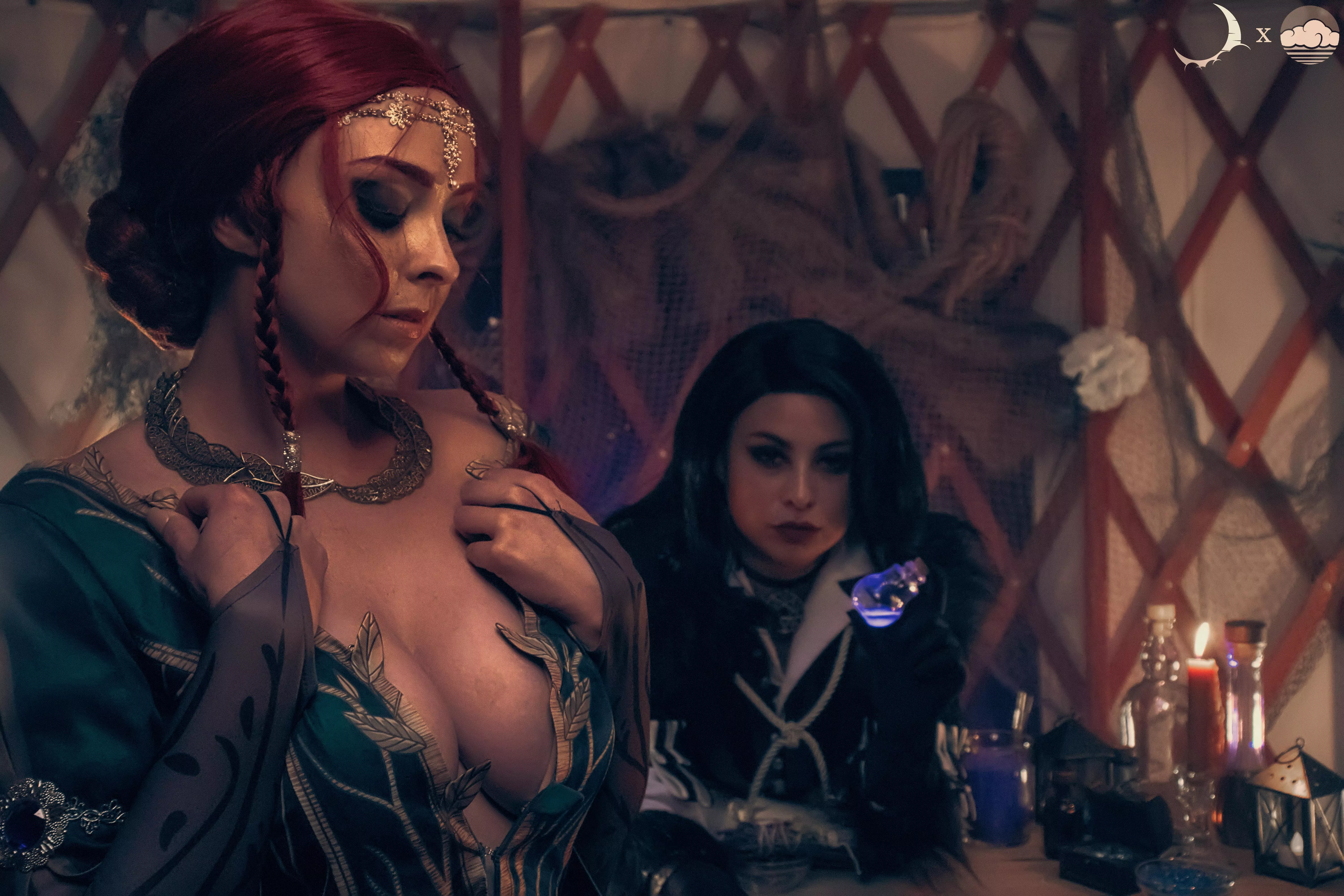 Triss Merigold by Lunaraecosplay [self] and Yennefer by cloudedcalypso