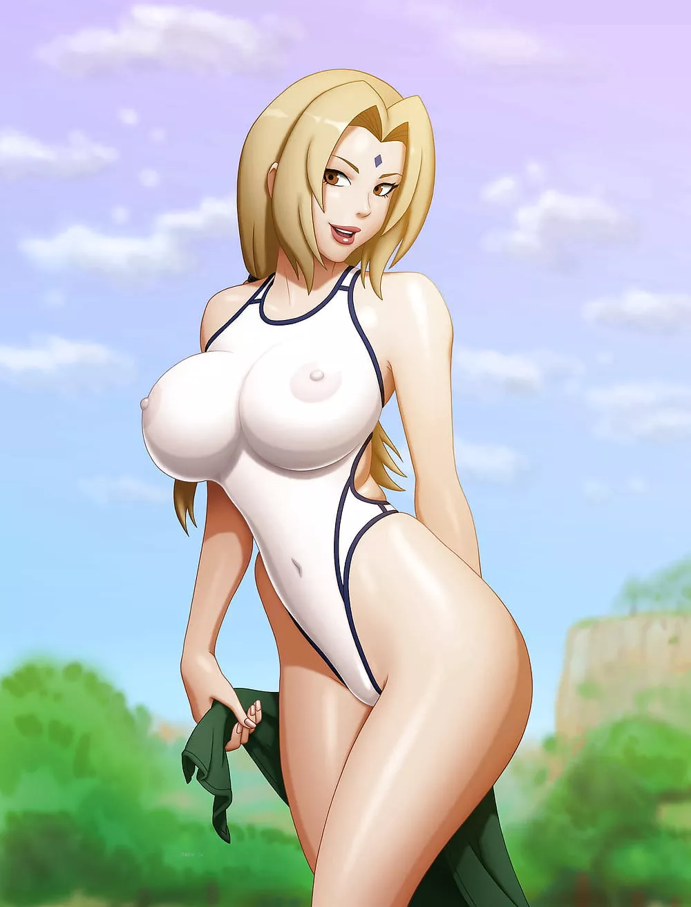 Tsunade in her new swimming suit