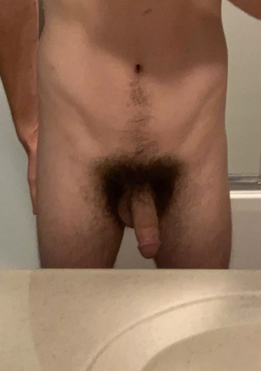 Tuesdays are almost as hard as Mondays, so hereâ€™s a bushy dick ðŸ˜‰