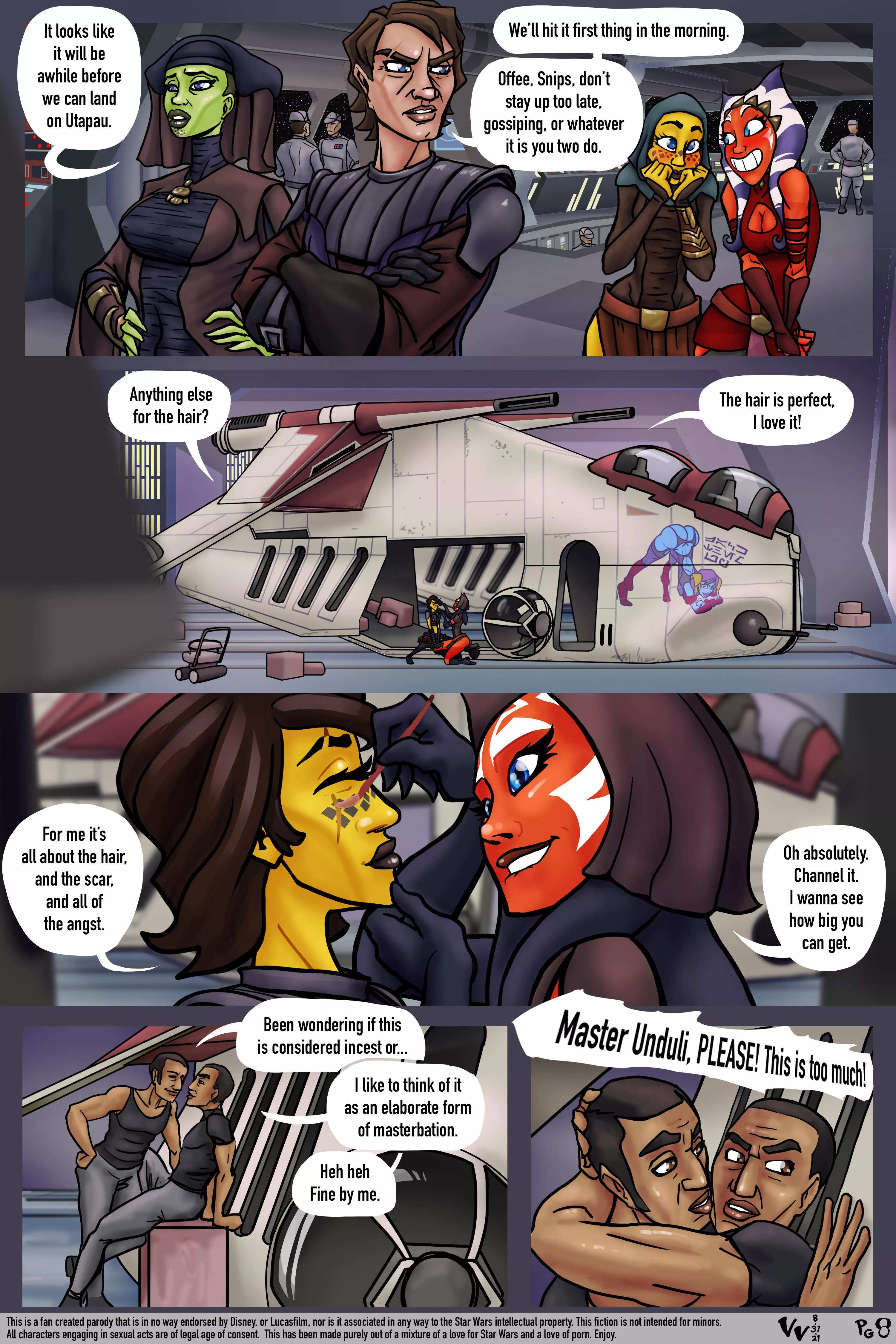 Two Tweaks Tuesday! Ep4 pg8 with Barriss Offee and Ahsoka Tano. Go to r/TwoTweaks to get caught up (VegaVersio) [Star Wars Clone Wars]