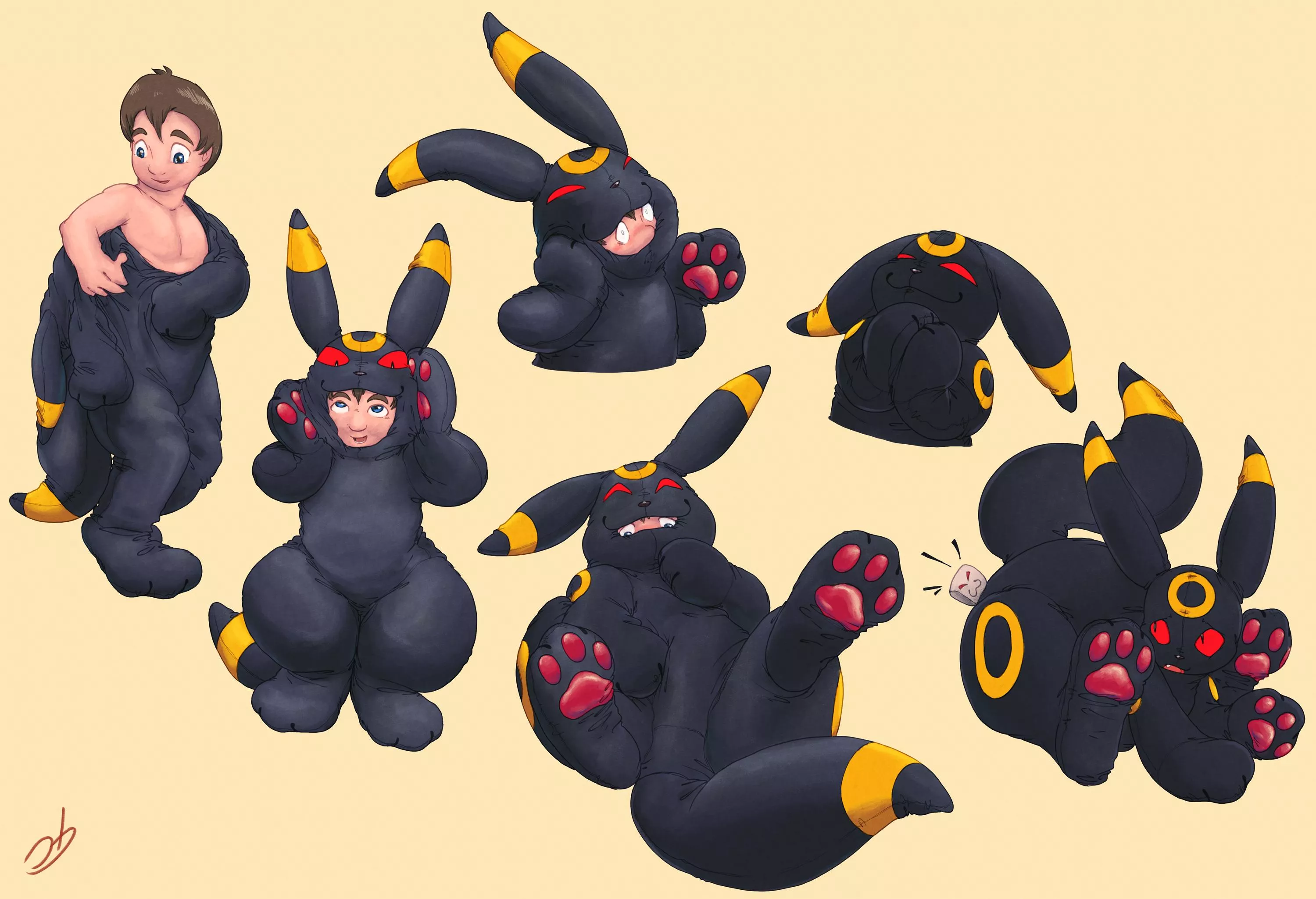 Umbreon suit/plush TF [M Human -> M Umbreon Plushie, Suit, Pokemon] by StormdragonBlue/flotianchroma