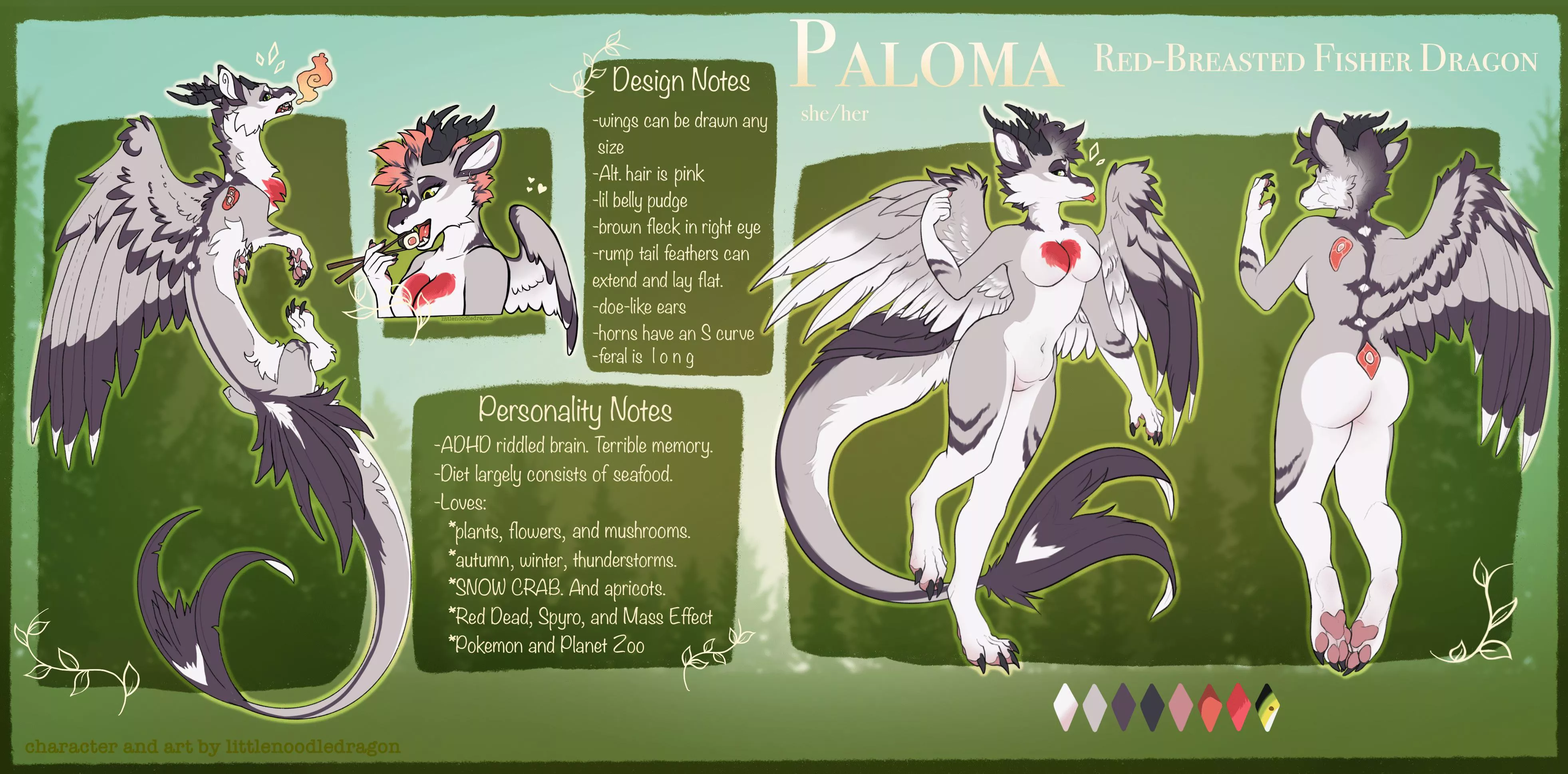 Updated Palomaâ€™s ref just to switch out the headshot. And it feels like the perfect time to do this again: DROP YOUR SONAâ€™S REF! or art if you donâ€™t have one! I wanna see some fluffy/scalie friends!