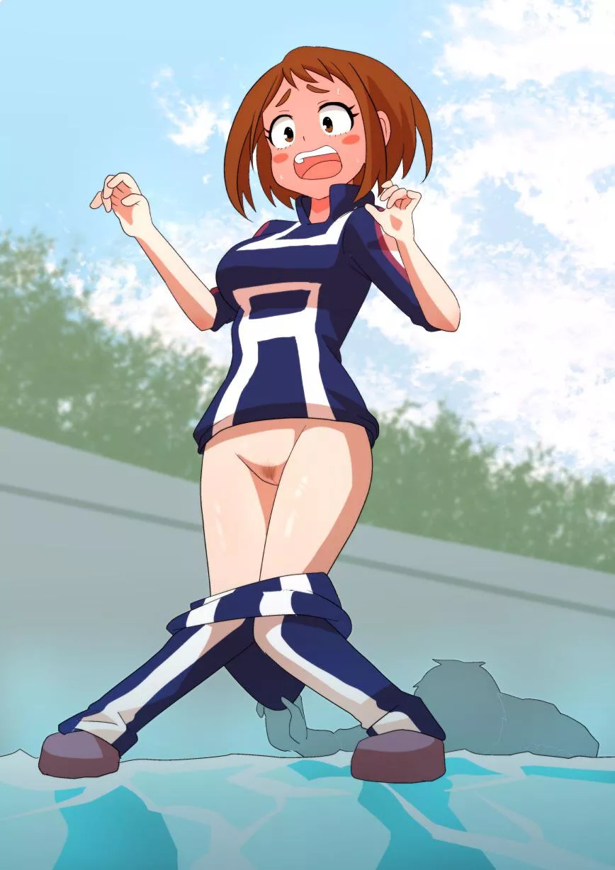 Uraraka’s pants coming down