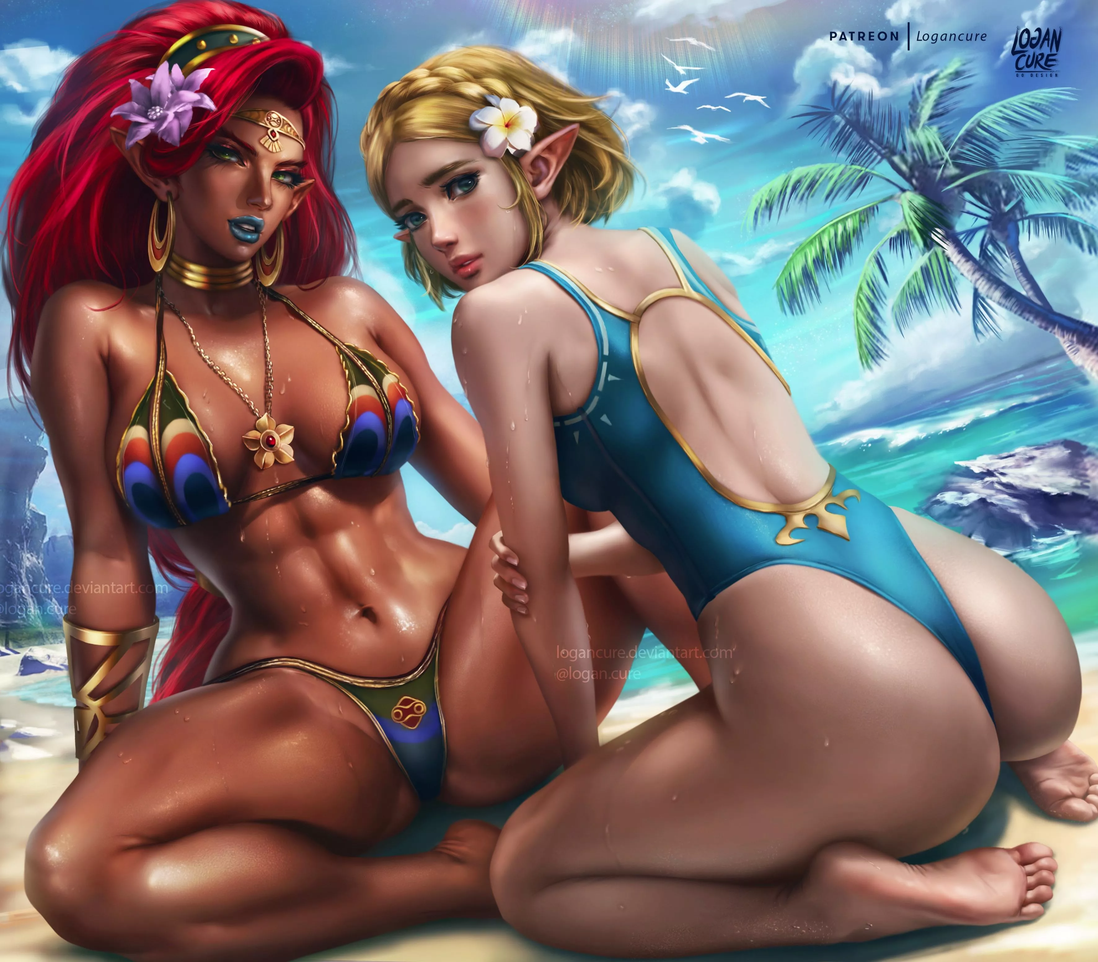 Urbosa and Zelda at the beach (Logan Cure)