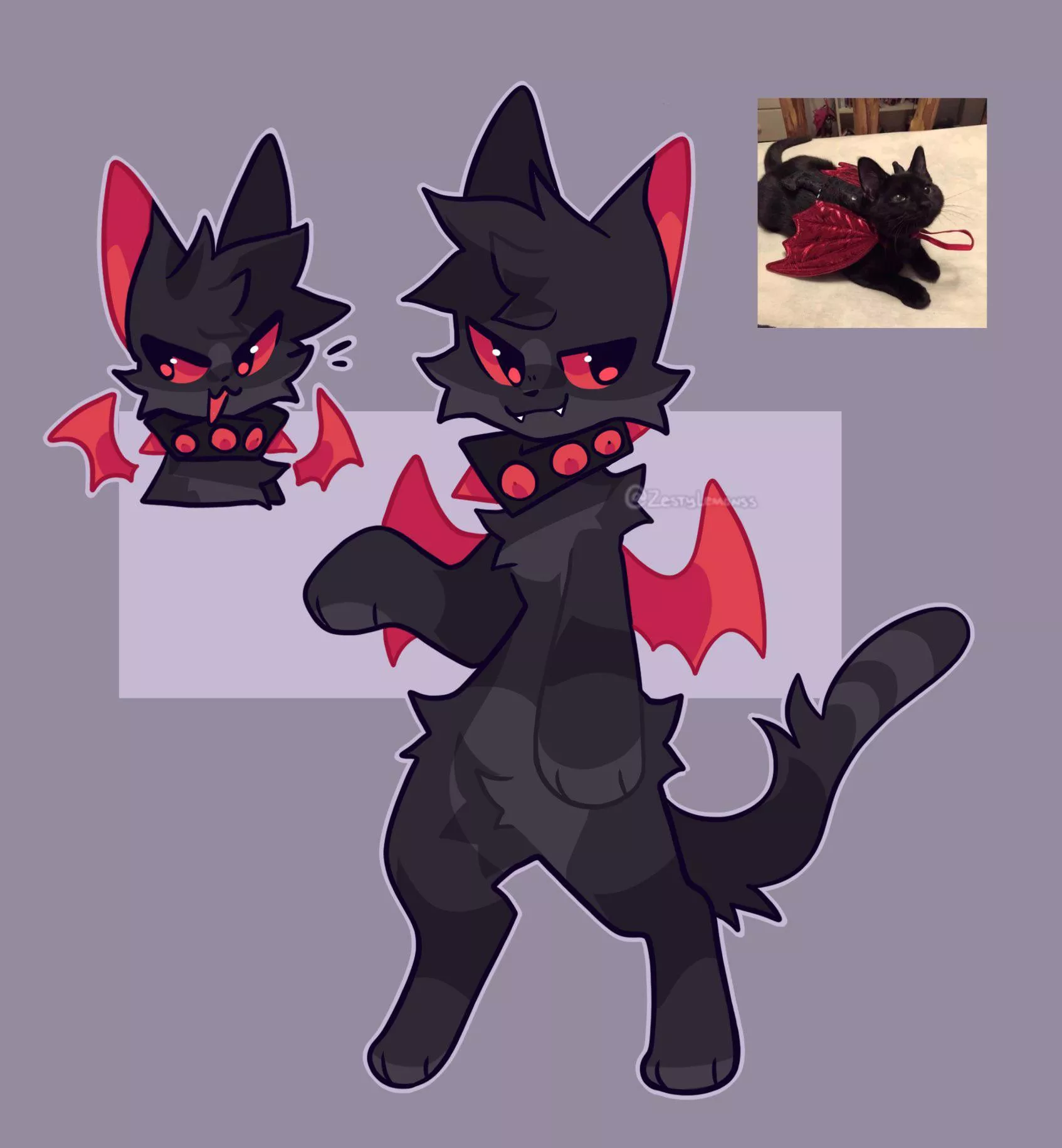 Vamp Cat [ art by me - @zestylemonss on twitter ]