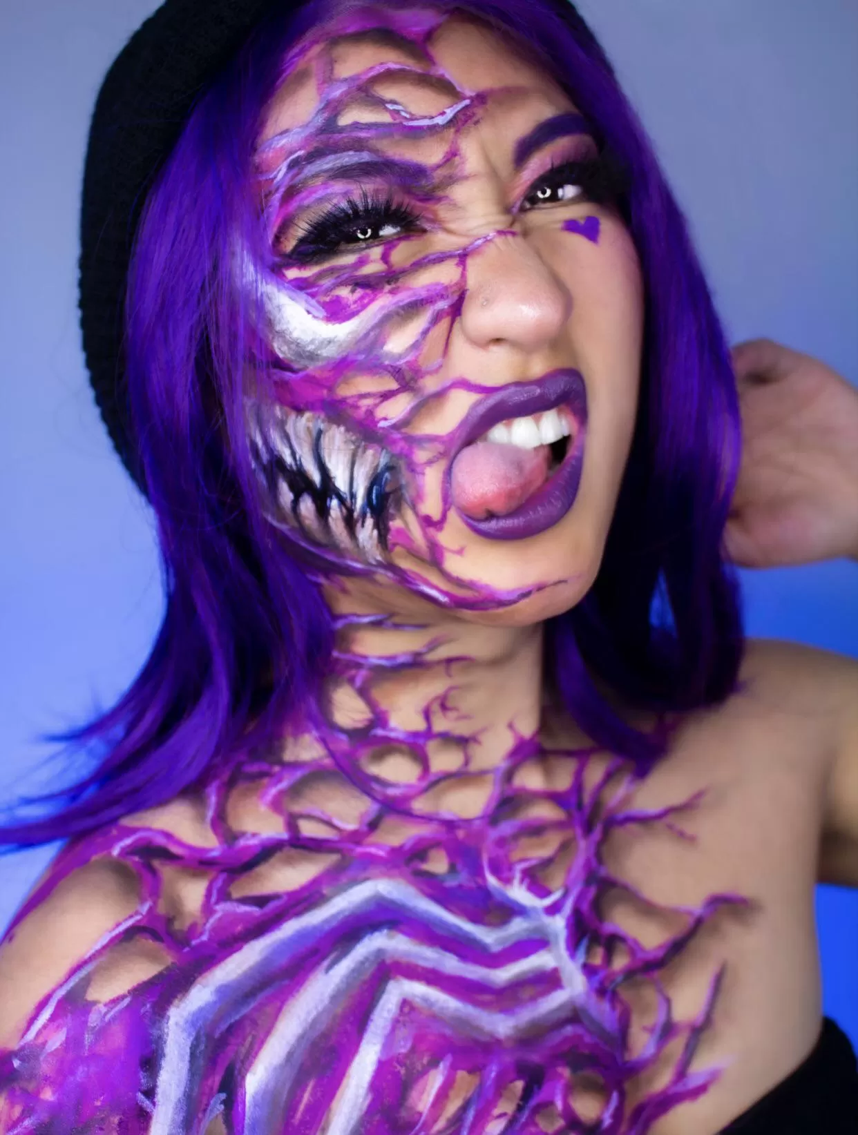 Venom inspired makeup ðŸ’œ (SFW)