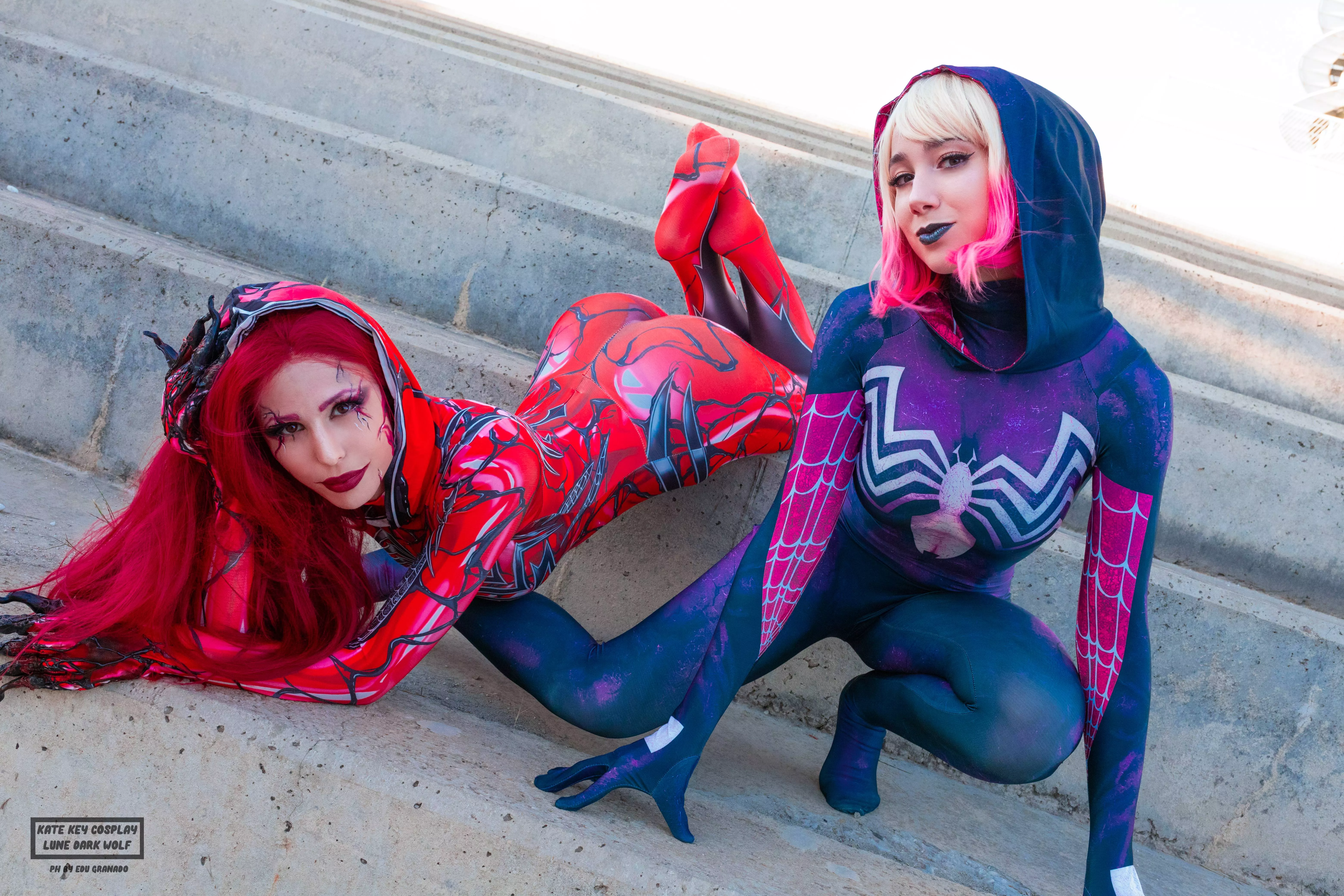 Venom x Carnage cosplay by Kate Key and Lune Dark Wolf