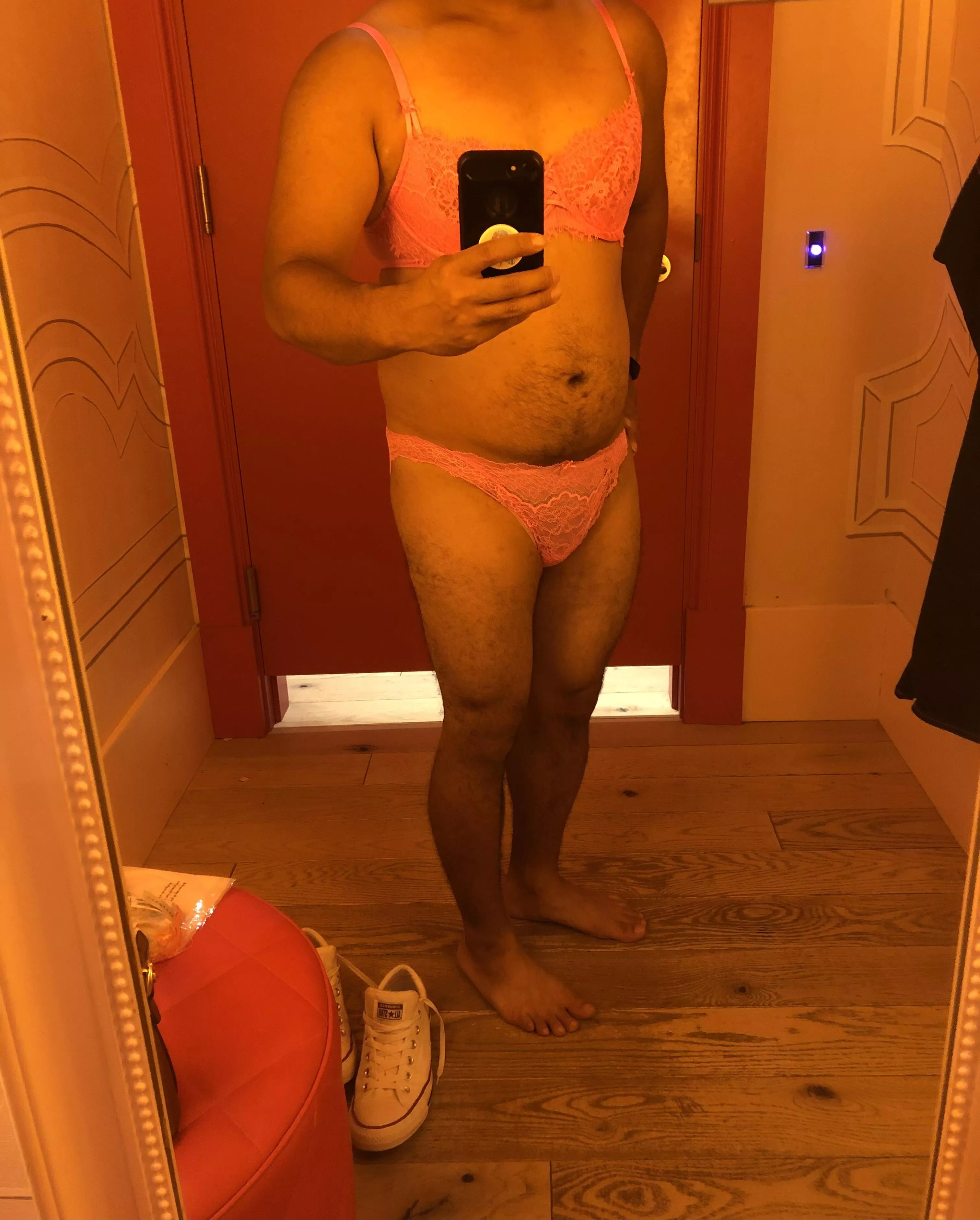 Victoria Secret dressing roomâ€¦ how do I look?