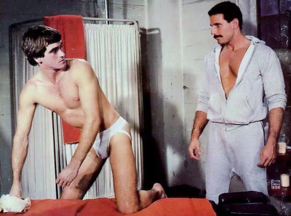 “Vintage jockstrap massage” …