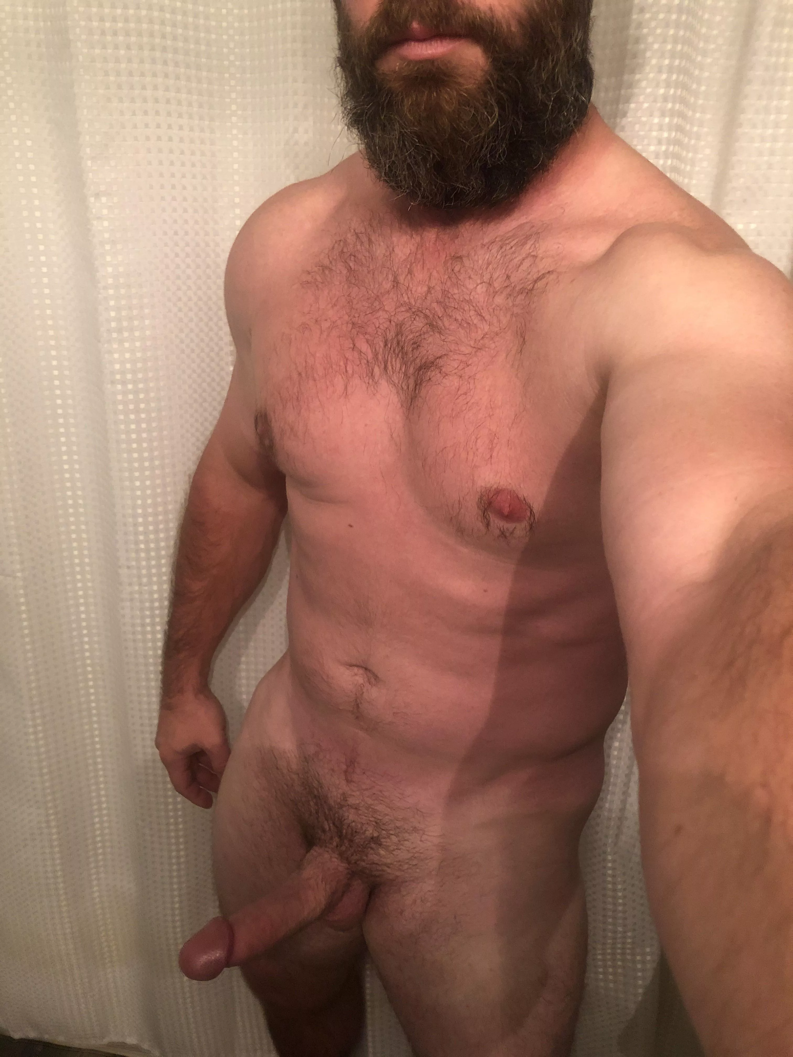 Waiting for the wife to cum get in the shower!