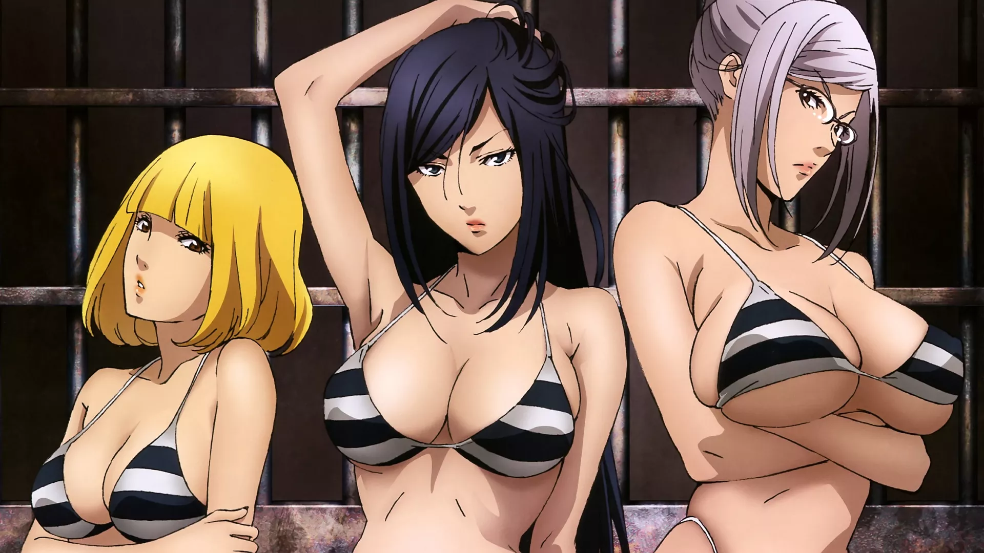 [Wallpaper] Hana, Mari and Meiko from Prison School