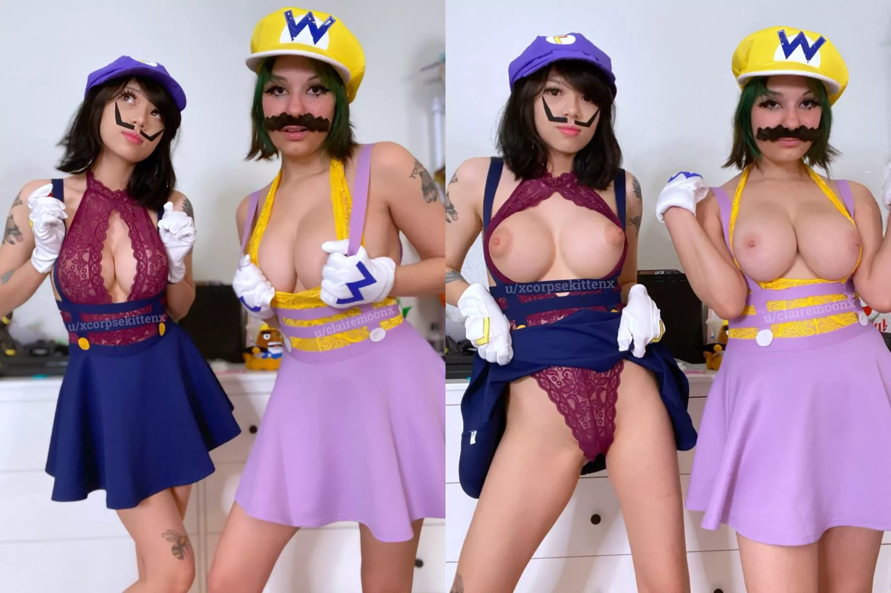 Waluigi and Wario by KorpseKitten and Claire Moon