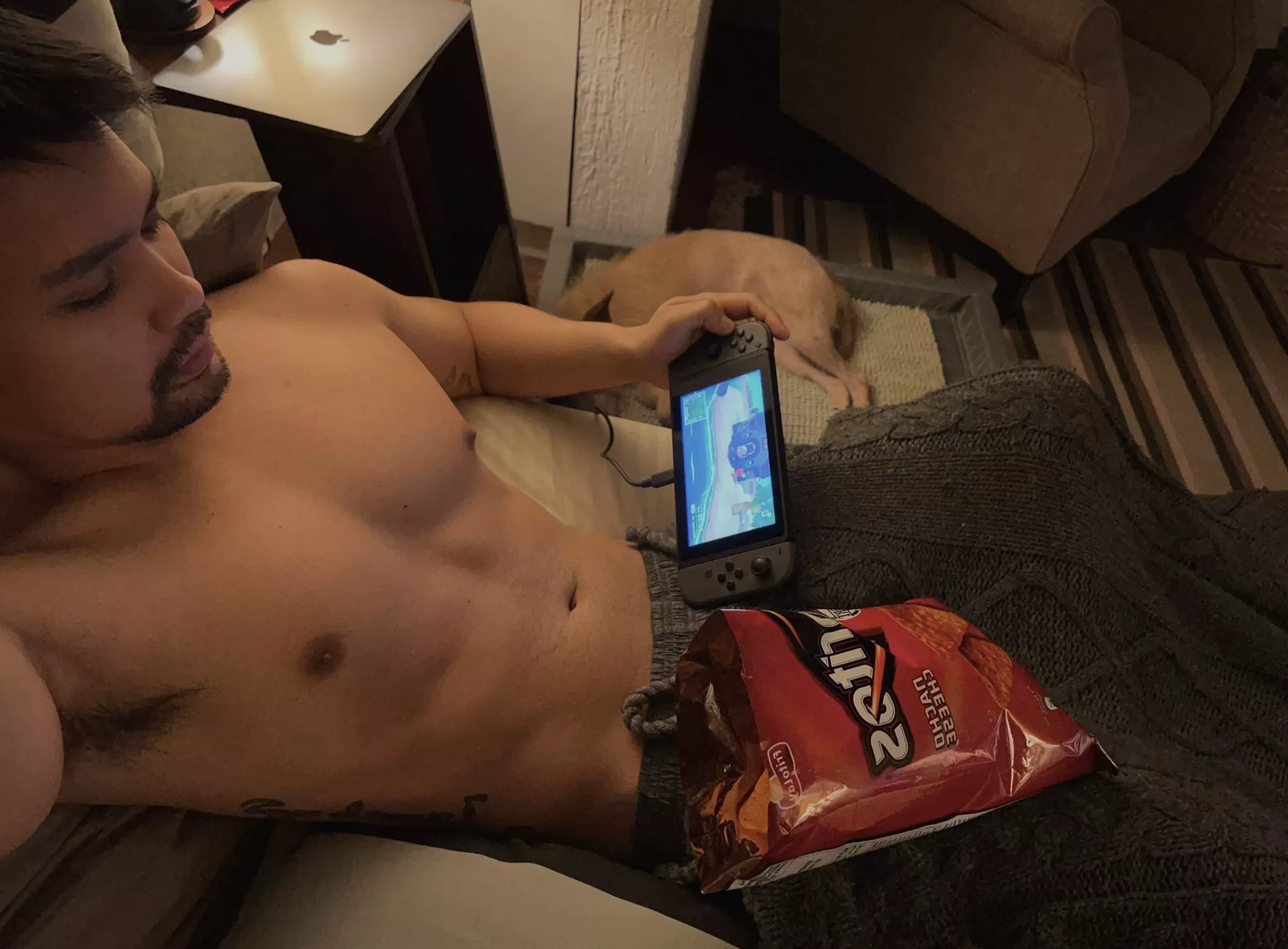 Wanna cuddle and sniff my pits? Or want my Doritos?