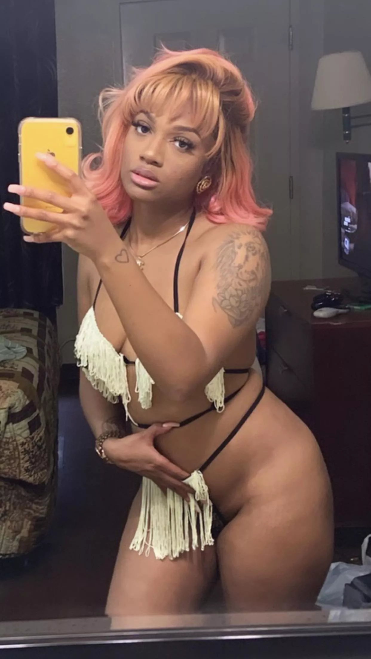 was told I look like a cute exotic n***** with this wig and outfit on 🥰 KIK// FineAssSub