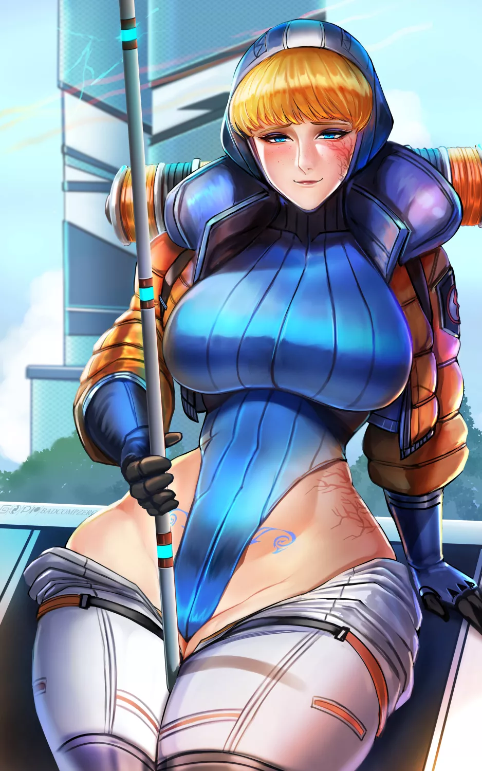 Wattson Ribbed Leotard (Badcompzero) [Apex Legends]