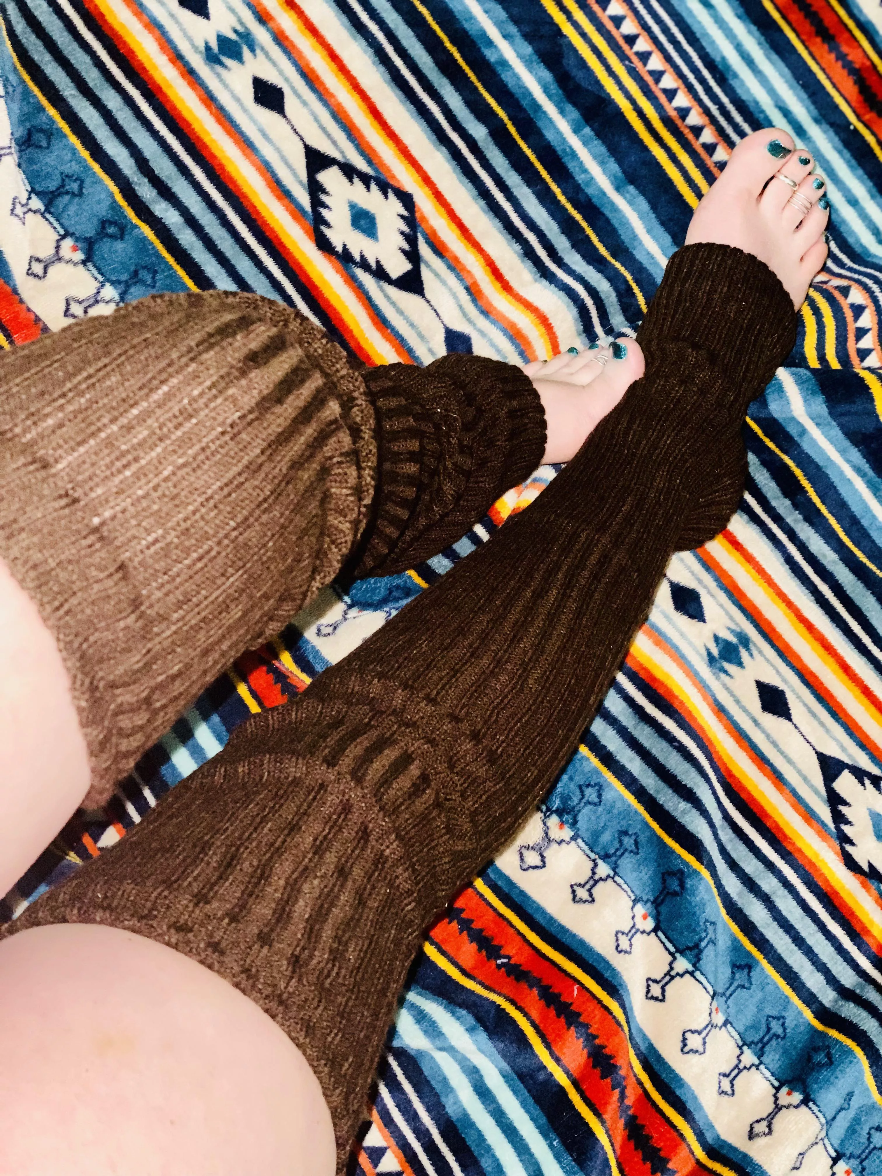 Wearing nothing but leg warmers, i love fucking around with a man after a fresh pedicure