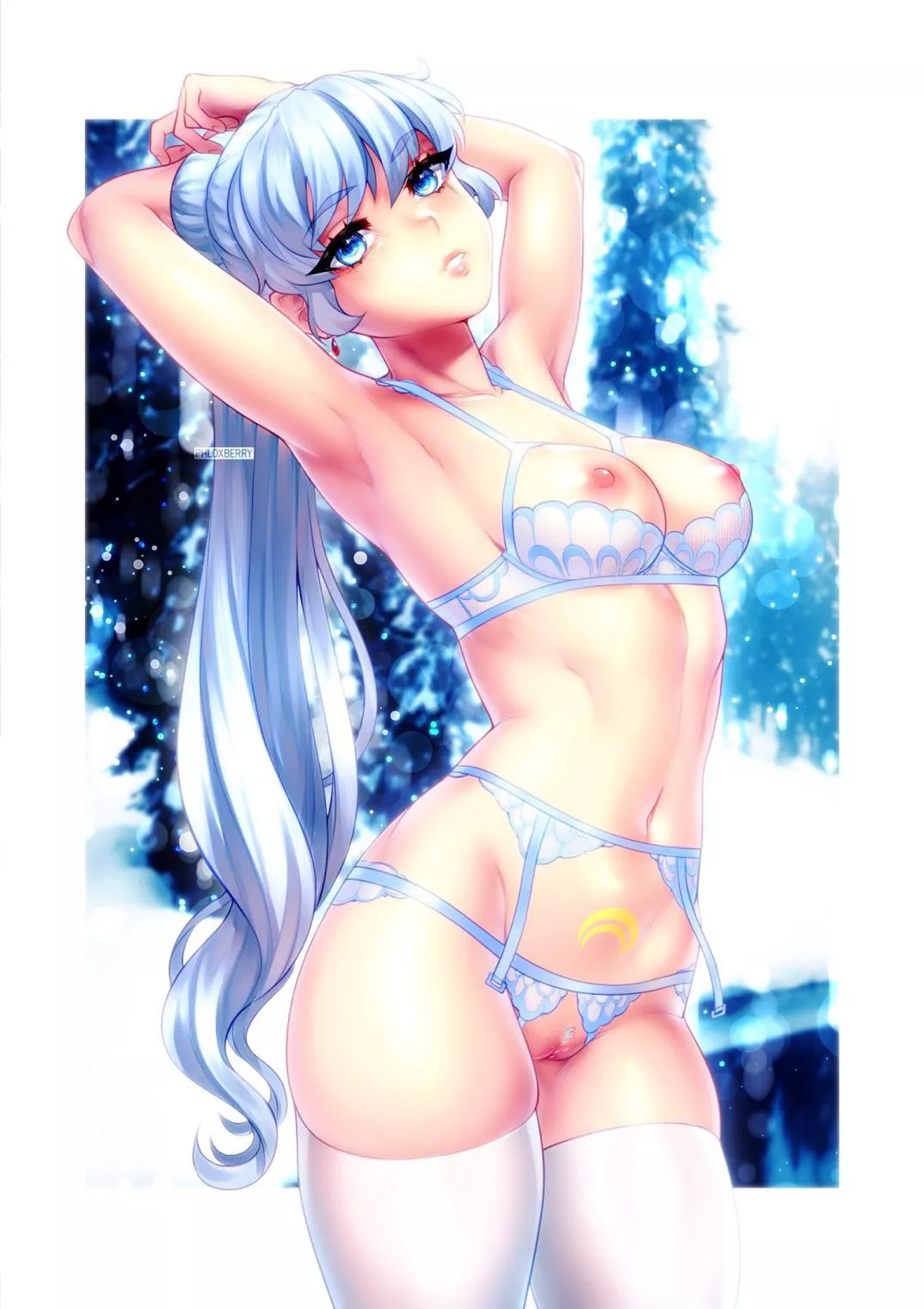 Weiss stretching out before a night of fun (by: @PHLOXXXBERRY)