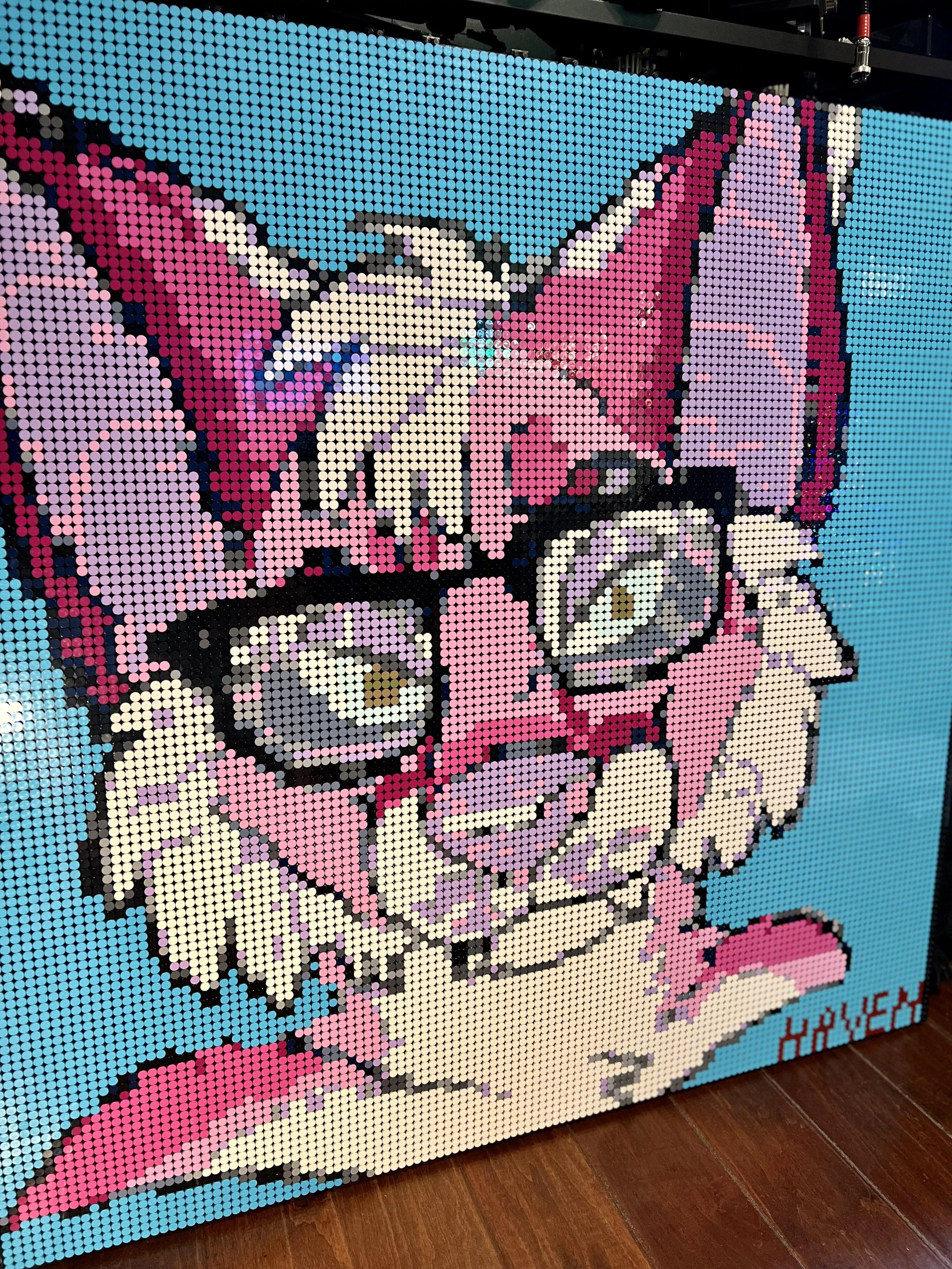 Well here it is! My completed version of my Lego mosaic of my fursona Haven! It has around 16k parts