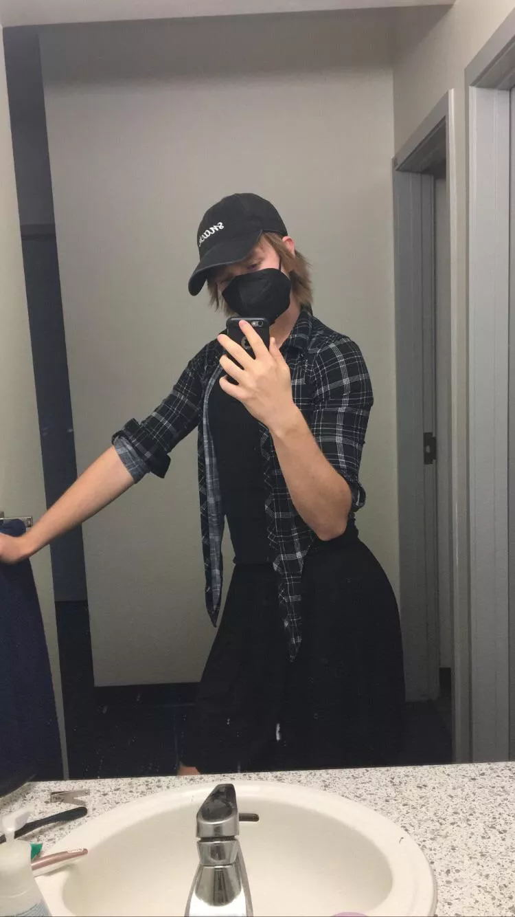 Went to class femboyed up for my birthday today (: